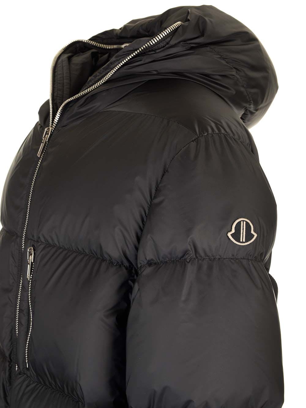 Shop Moncler Genius Gimp Long Down Jacket In Black