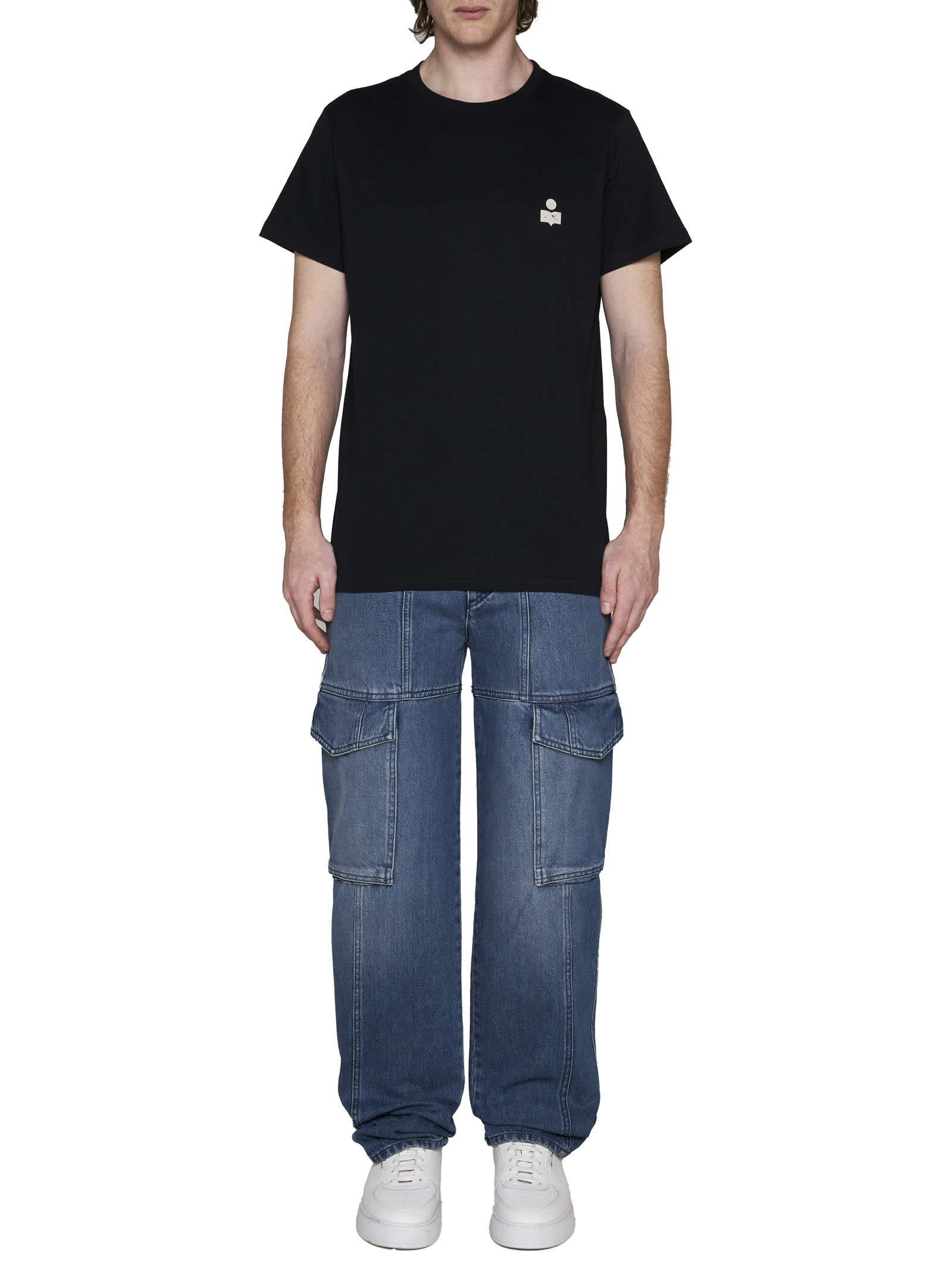 Shop Isabel Marant T-shirt In Black/ecru