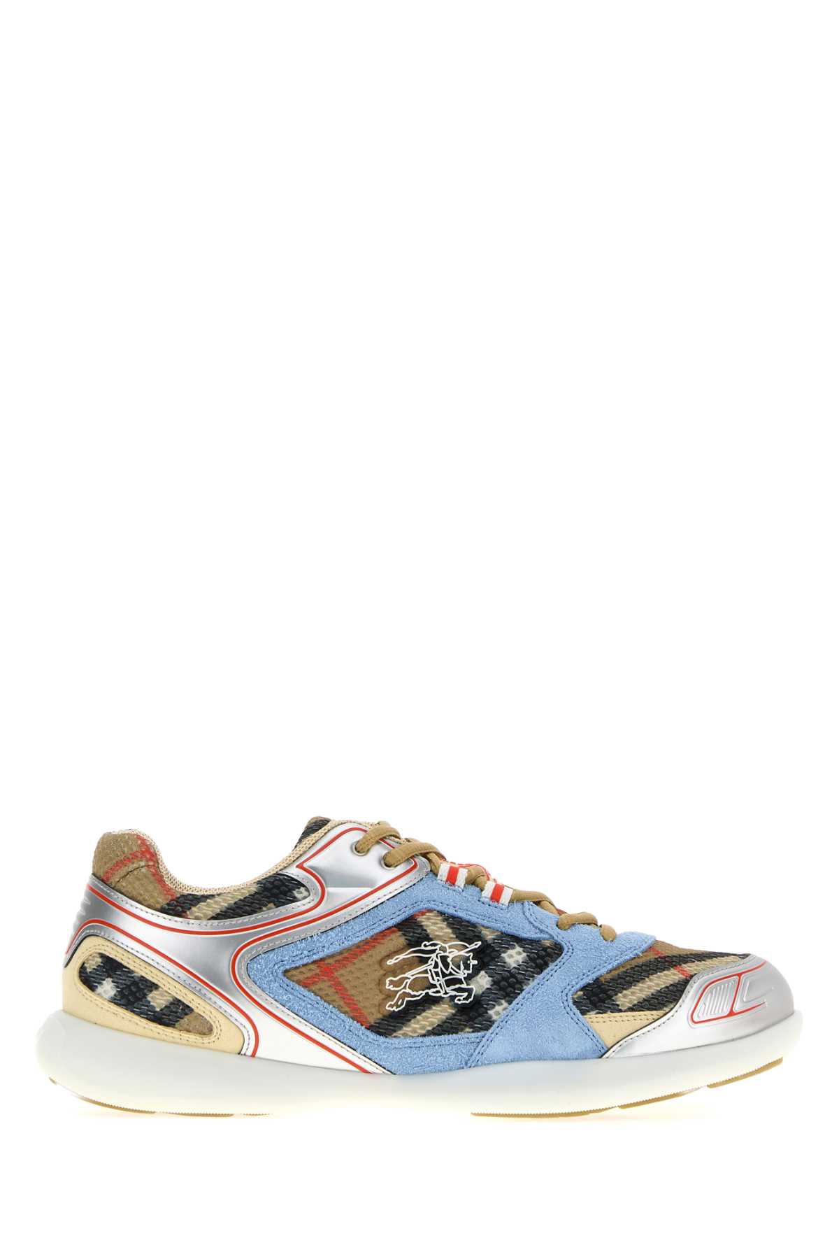 Burberry Multicolor Mesh And Suede Matrix Sneakers In Multi
