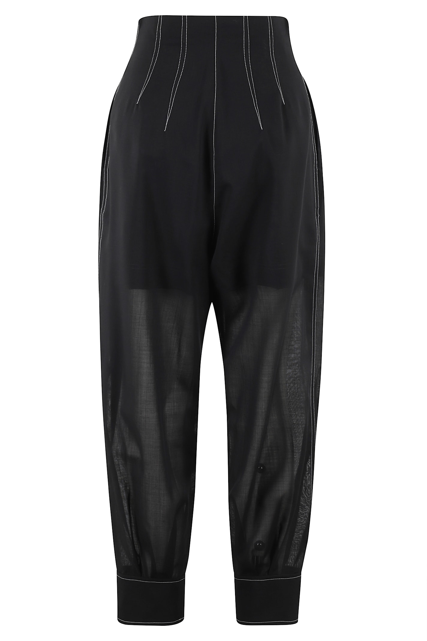 Philosophy Di Lorenzo Serafini Semi-sheer Tapered Trousers In Nero