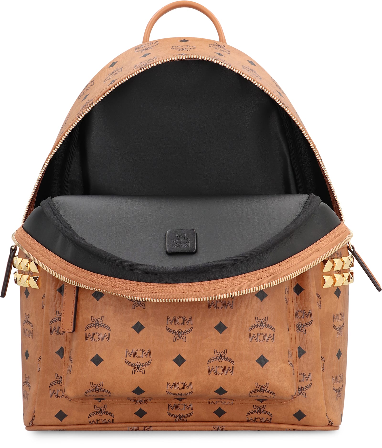 Mcm Visetos Stark Side Studs Backpack In Brown