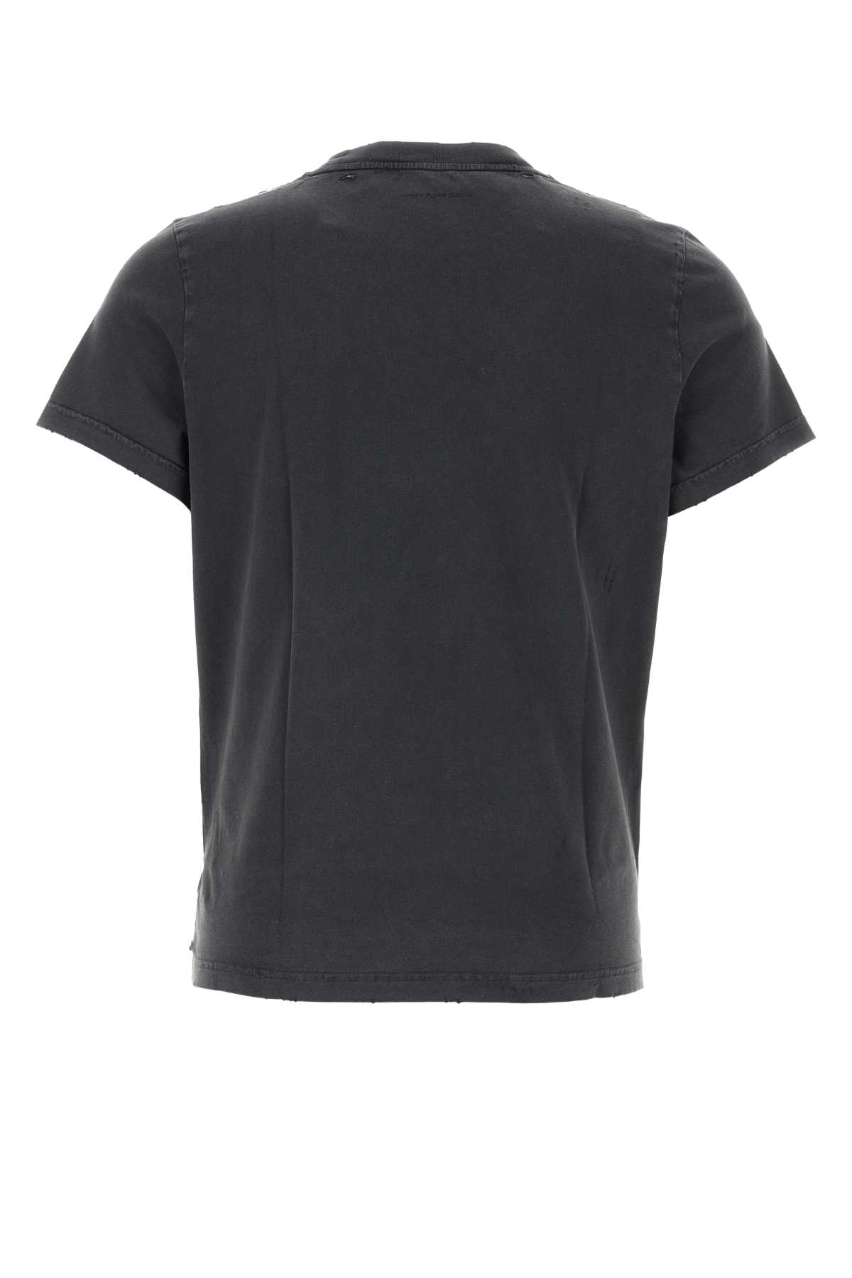 Courrèges Graphite Cotton T-shirt In Stonewashedgrey