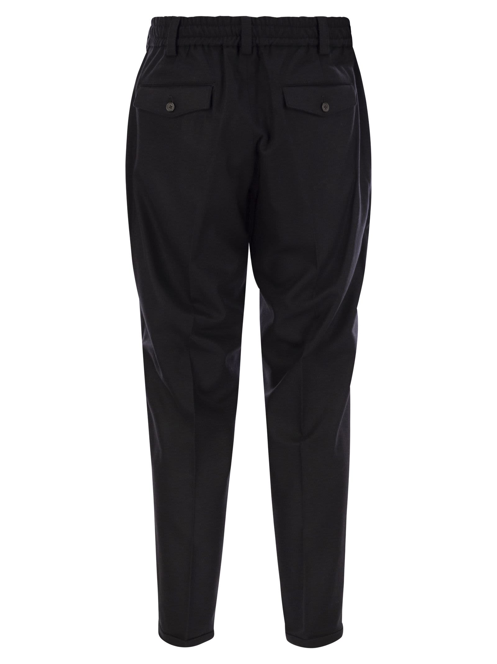 Pt Torino Blue Virgin Wool And Cashmere Trouser In Blue