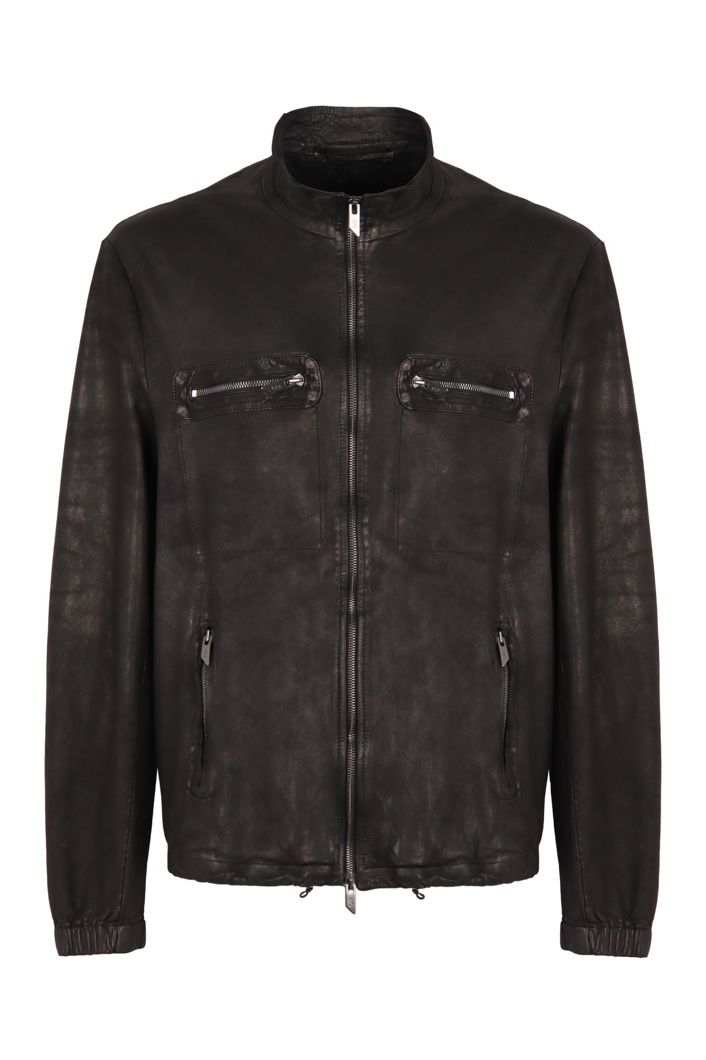 Shop Salvatore Santoro Leather Jacket In Black