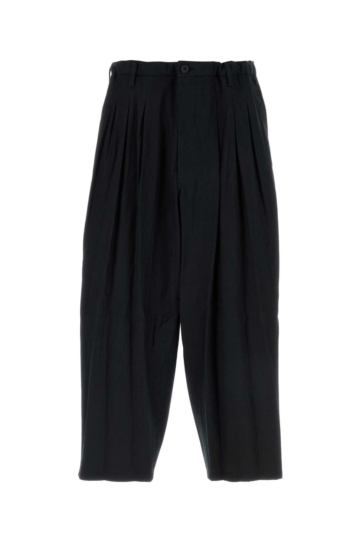 Shop Yohji Yamamoto Black Cotton Pant