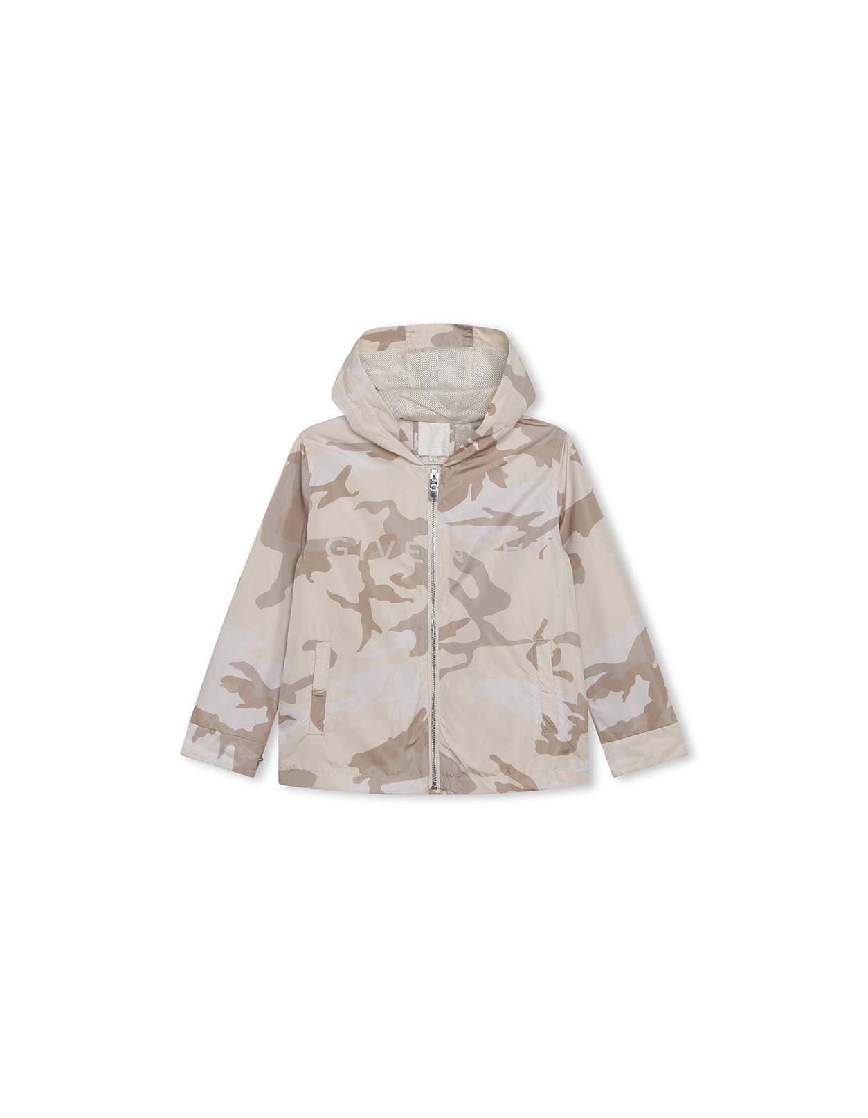 Givenchy Kids' Beige Camouflage  4g Windbreaker Jacket