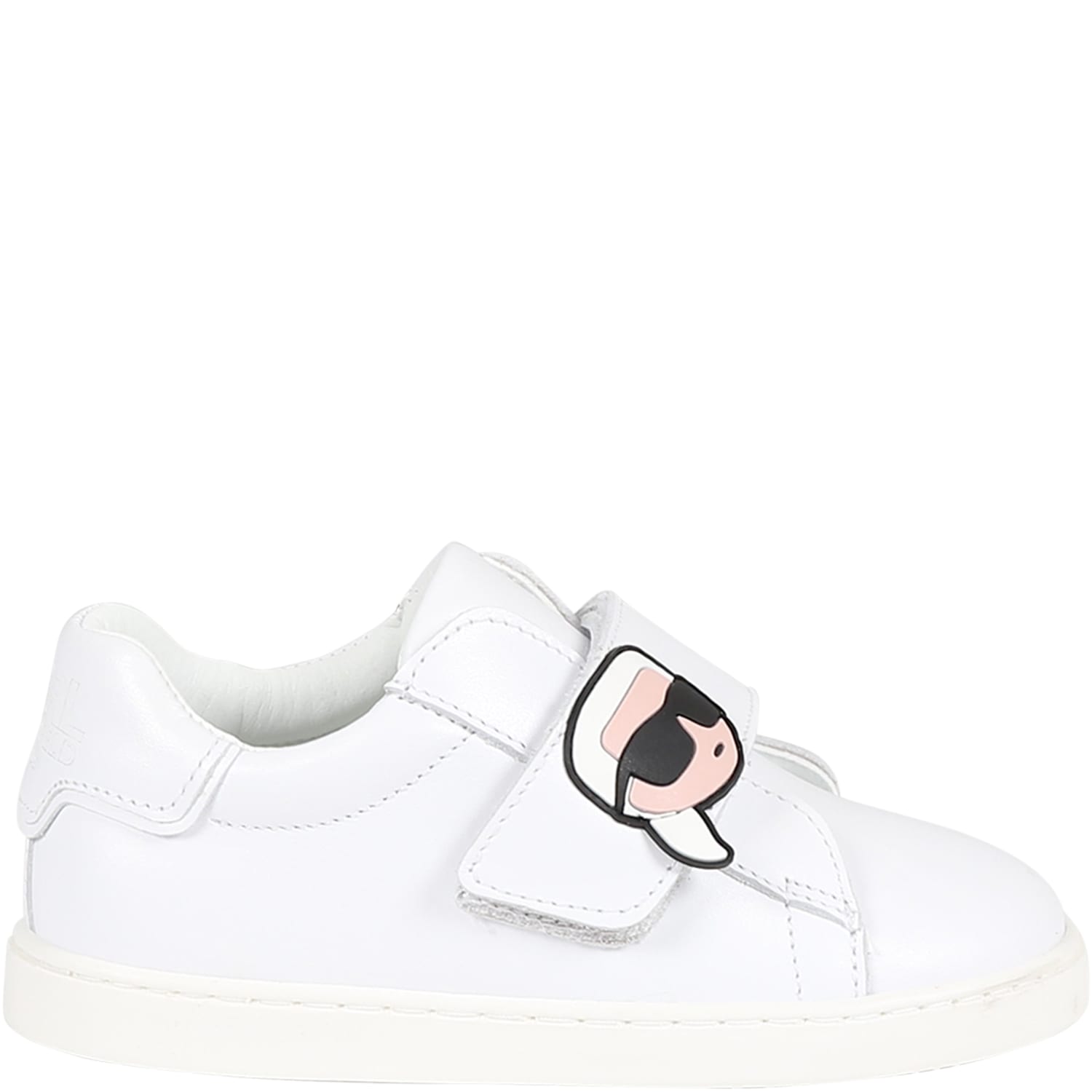 Karl Lagerfeld Kids' White Sneakers For Baby Boy With  Patch And Logo