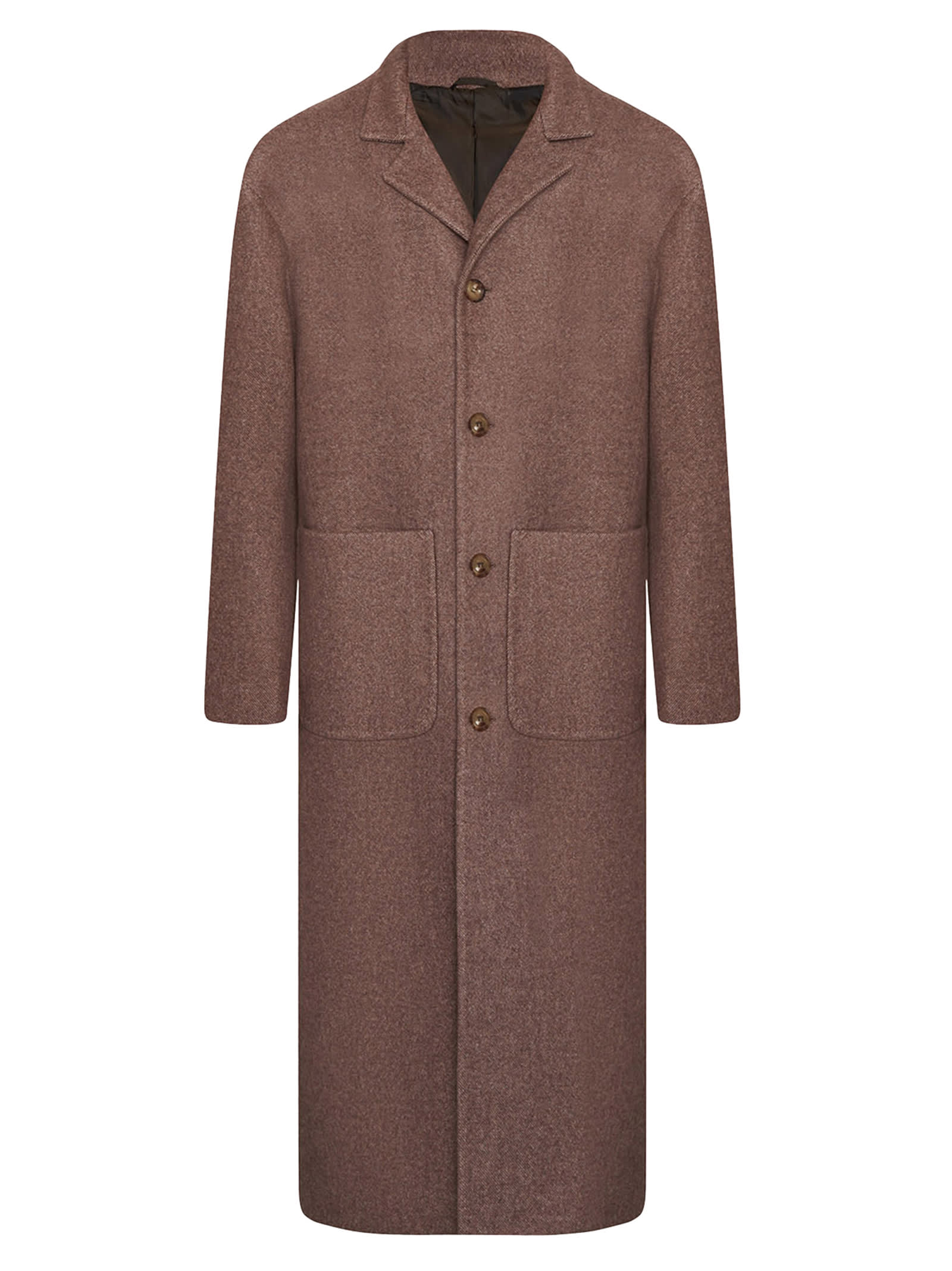 Kiton Overcoat Cashmere In Beige