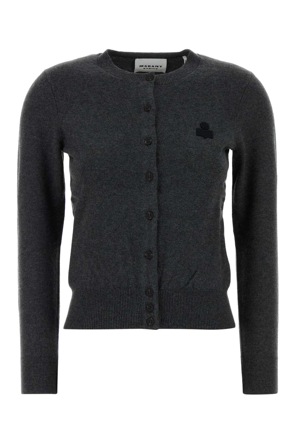 Isabel Marant Étoile Charcoal Cotton Blend Mona Cardigan In Gray