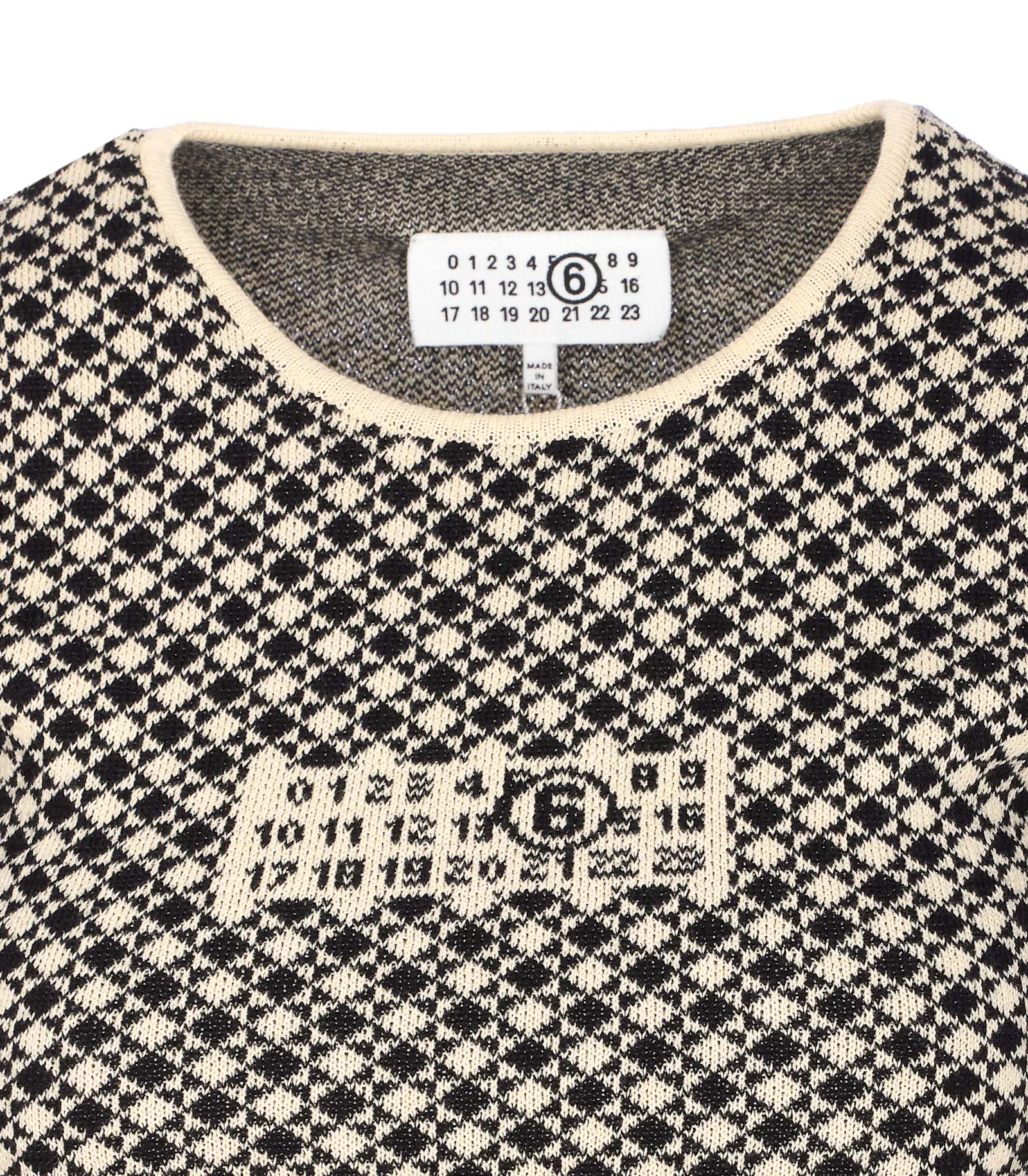 Mm6 Maison Margiela Crewneck Geometric Pattern Knitwear In Neutral