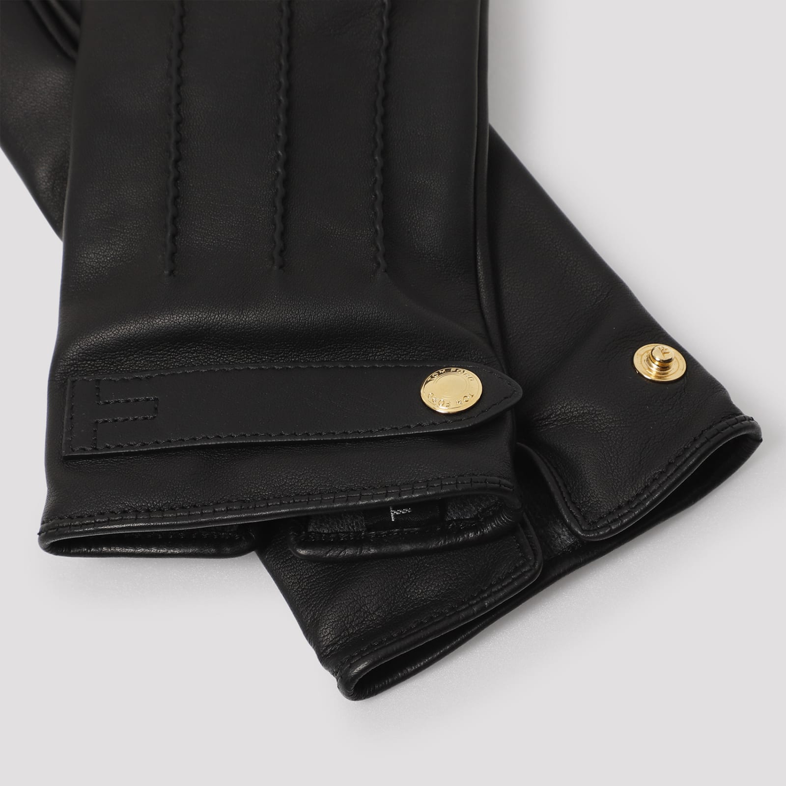 Shop Tom Ford Leather Gloves In Black