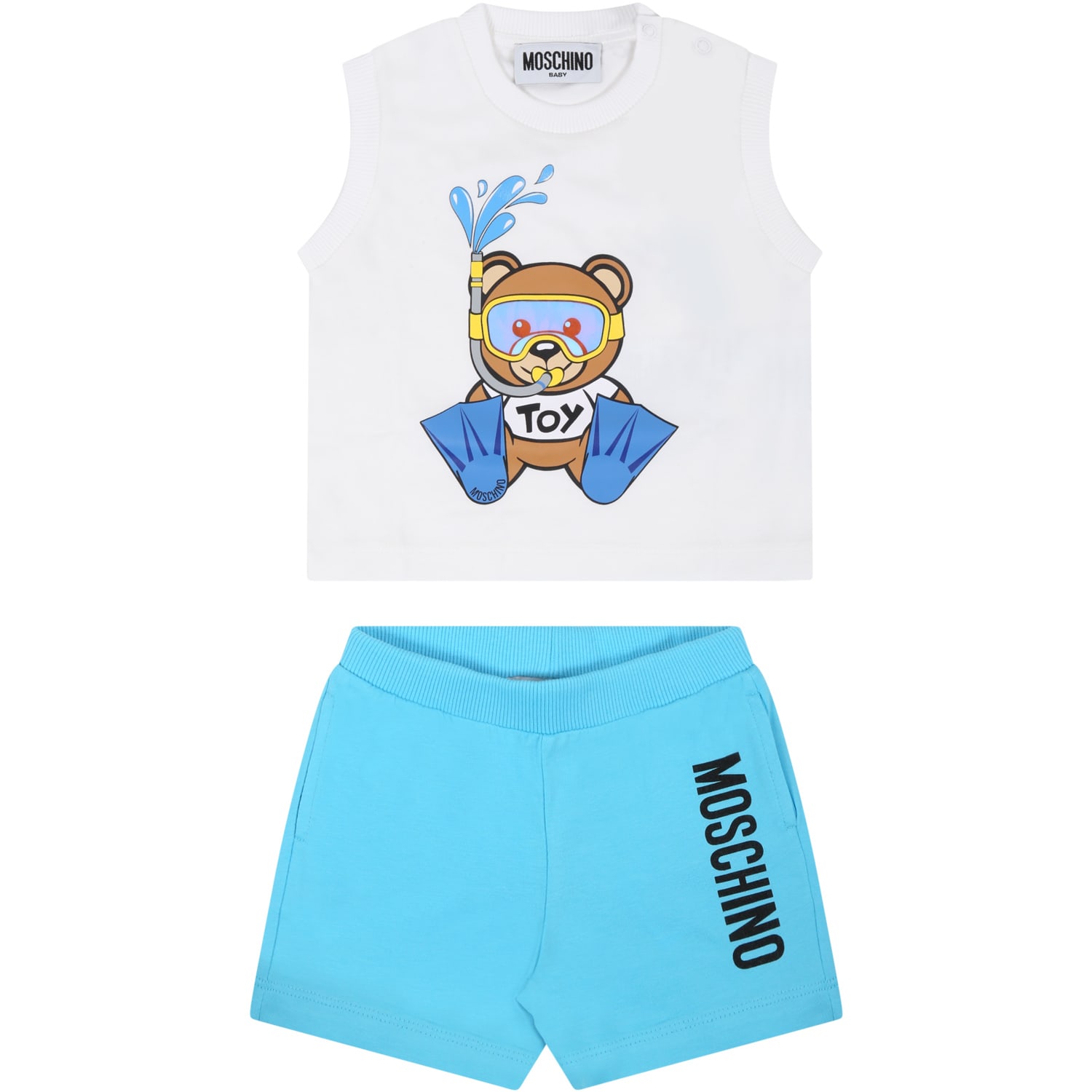 Moschino Multicolor Set For Babyboy With Teddy Bear