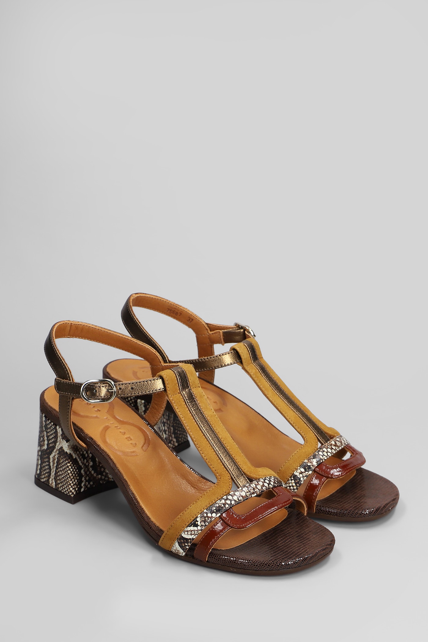 Chie Mihara Laluce Sandals In Leather Color Suede And Leather In Pink