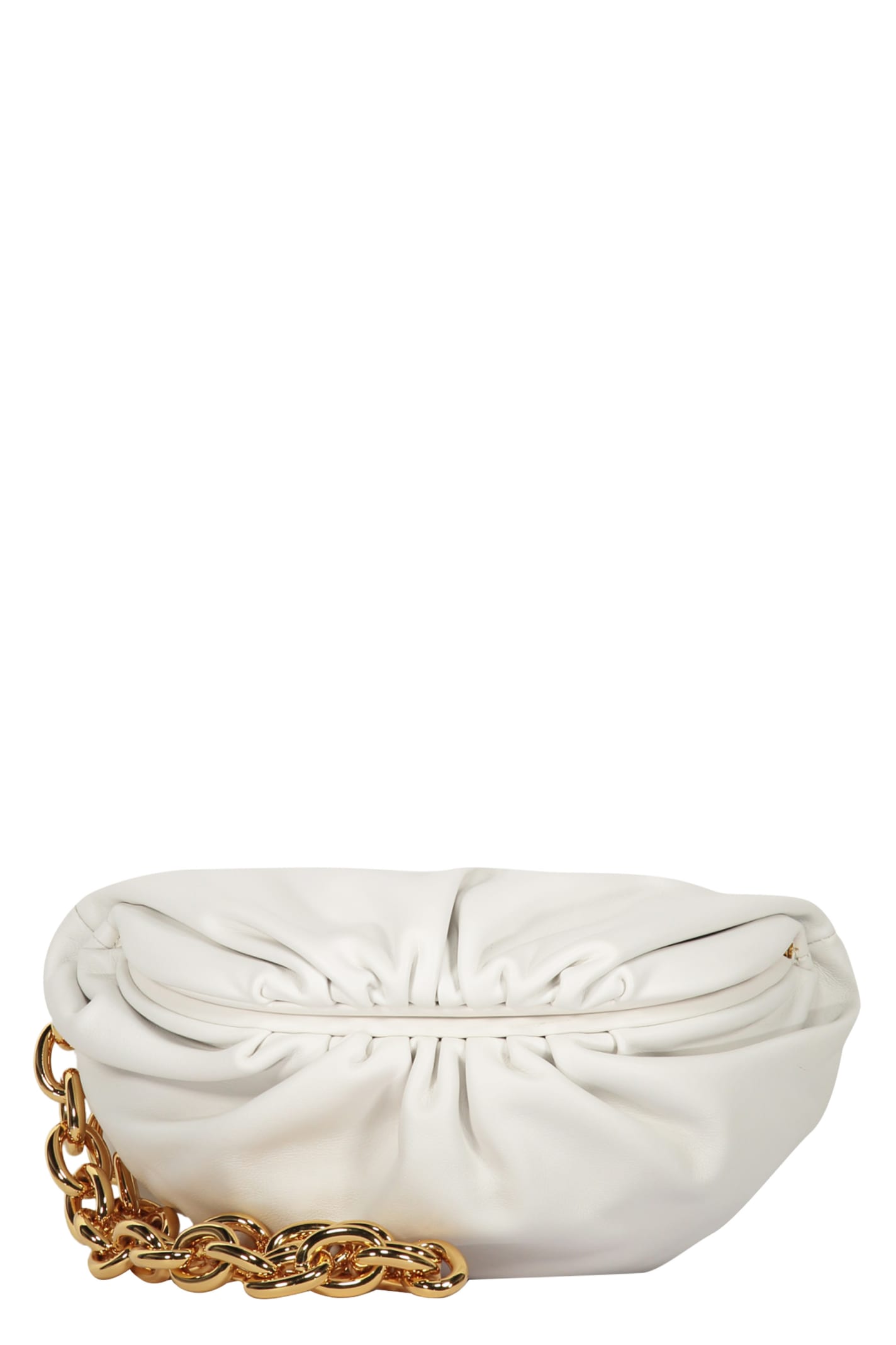 Shop Bottega Veneta The Pouch Mini Leather Belt Bag In White