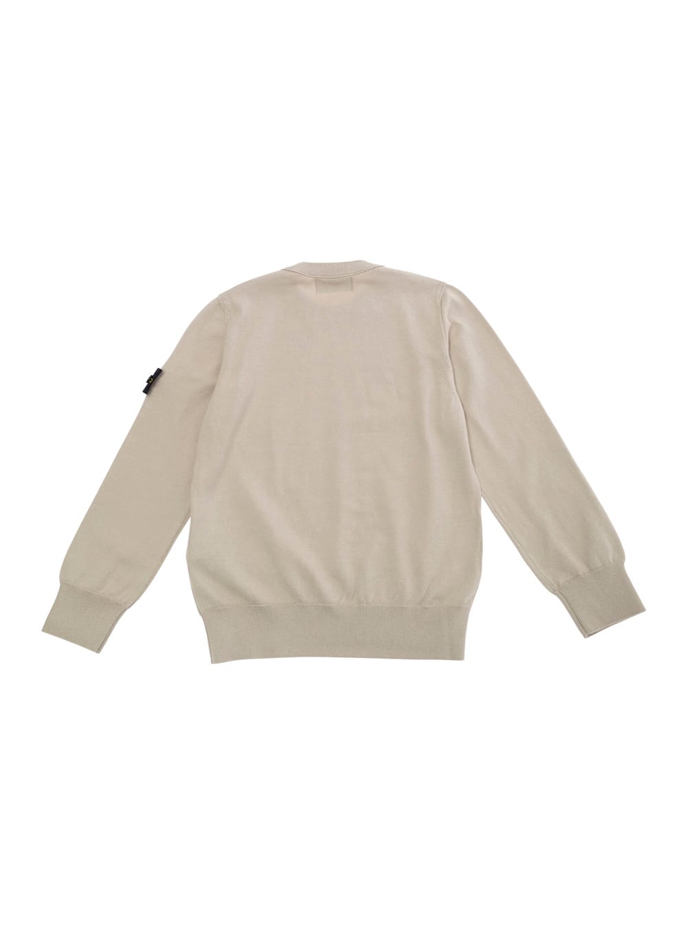 Stone Island Beige T-shirt With Round Neck And Logo Patch On The Sleeve I Cotton Boy In Beige