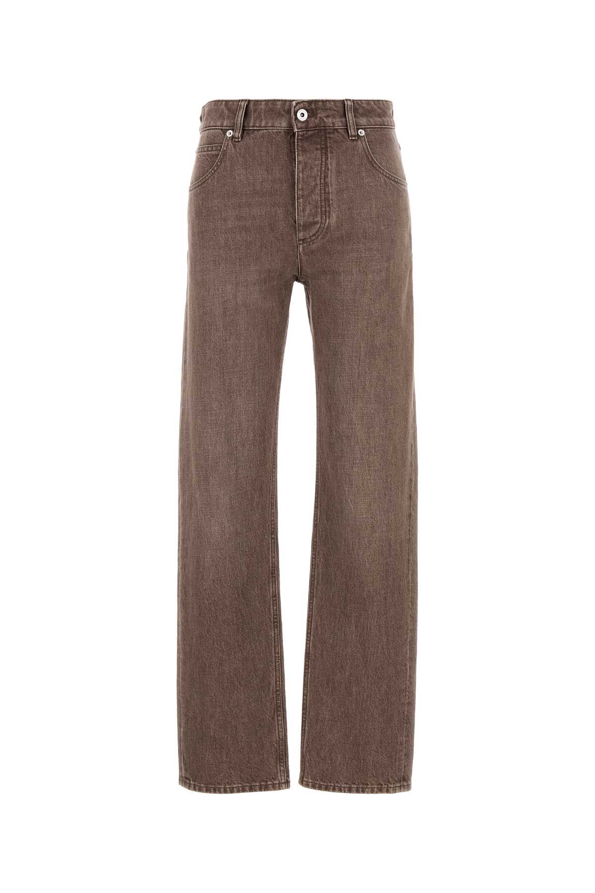 Bottega Veneta Mud Denim Jeans In Brown