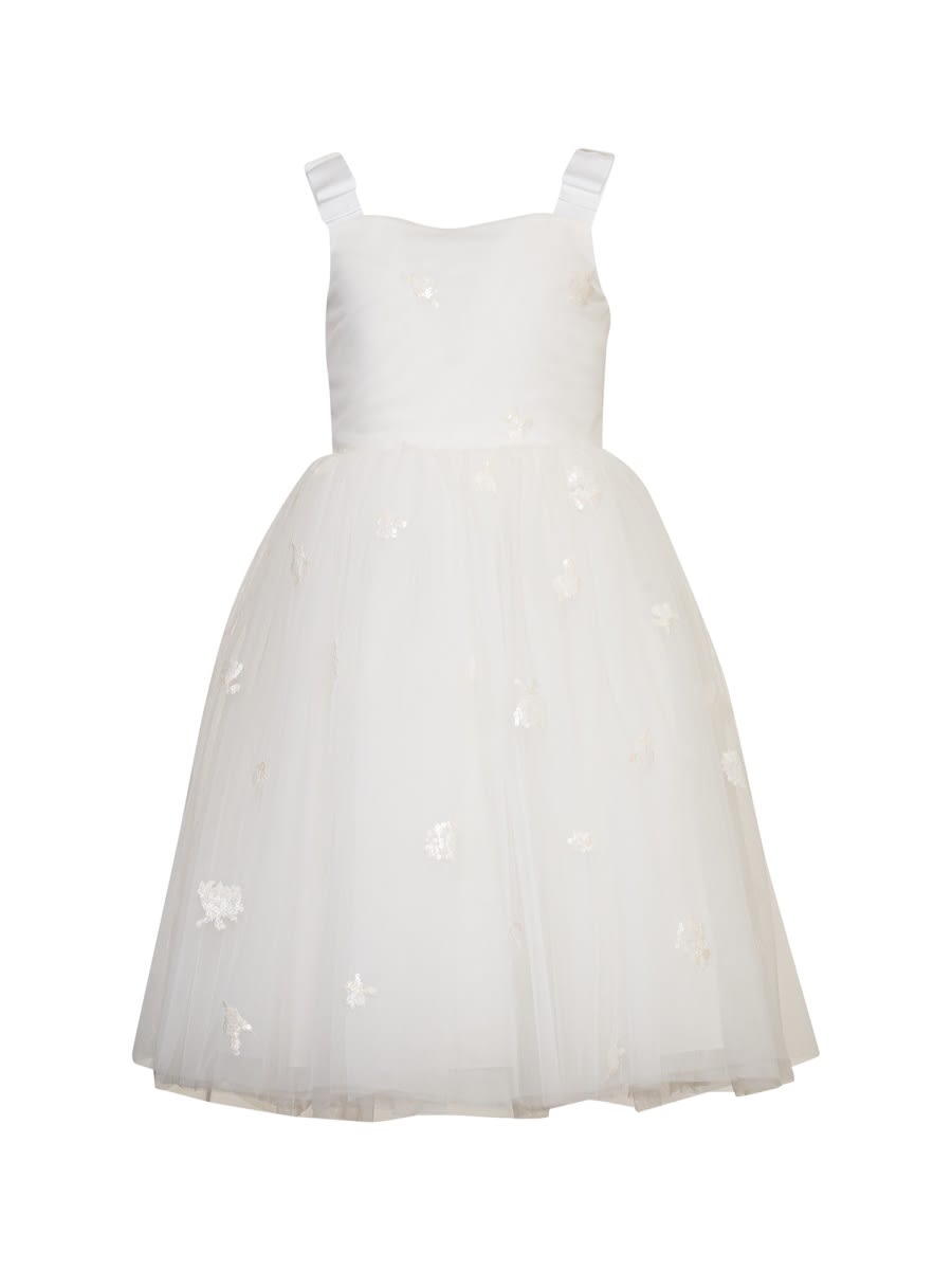 Simonetta Kids' Woven Dress In White