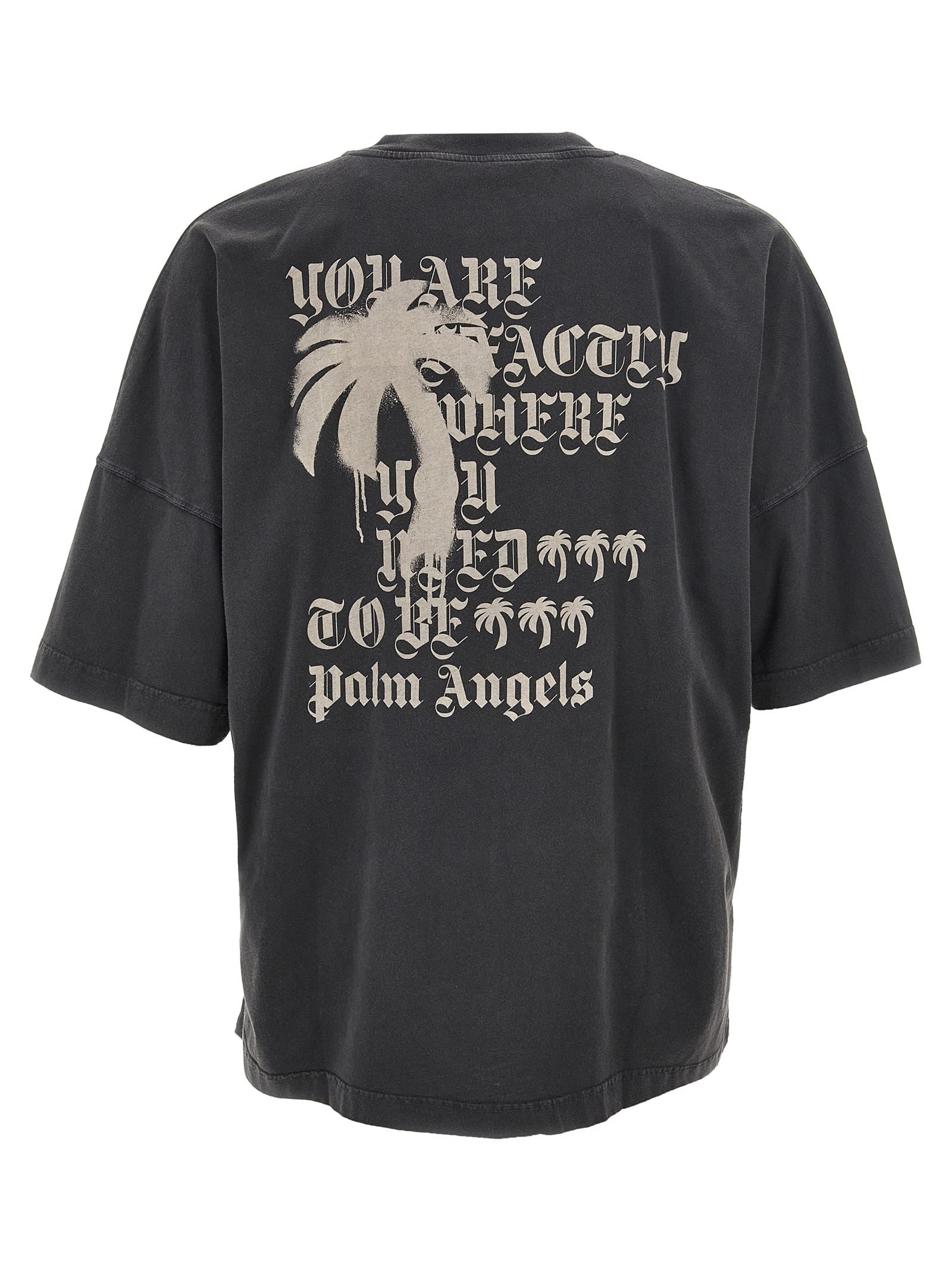 Shop Palm Angels Statement Monogram T-shirt In Black