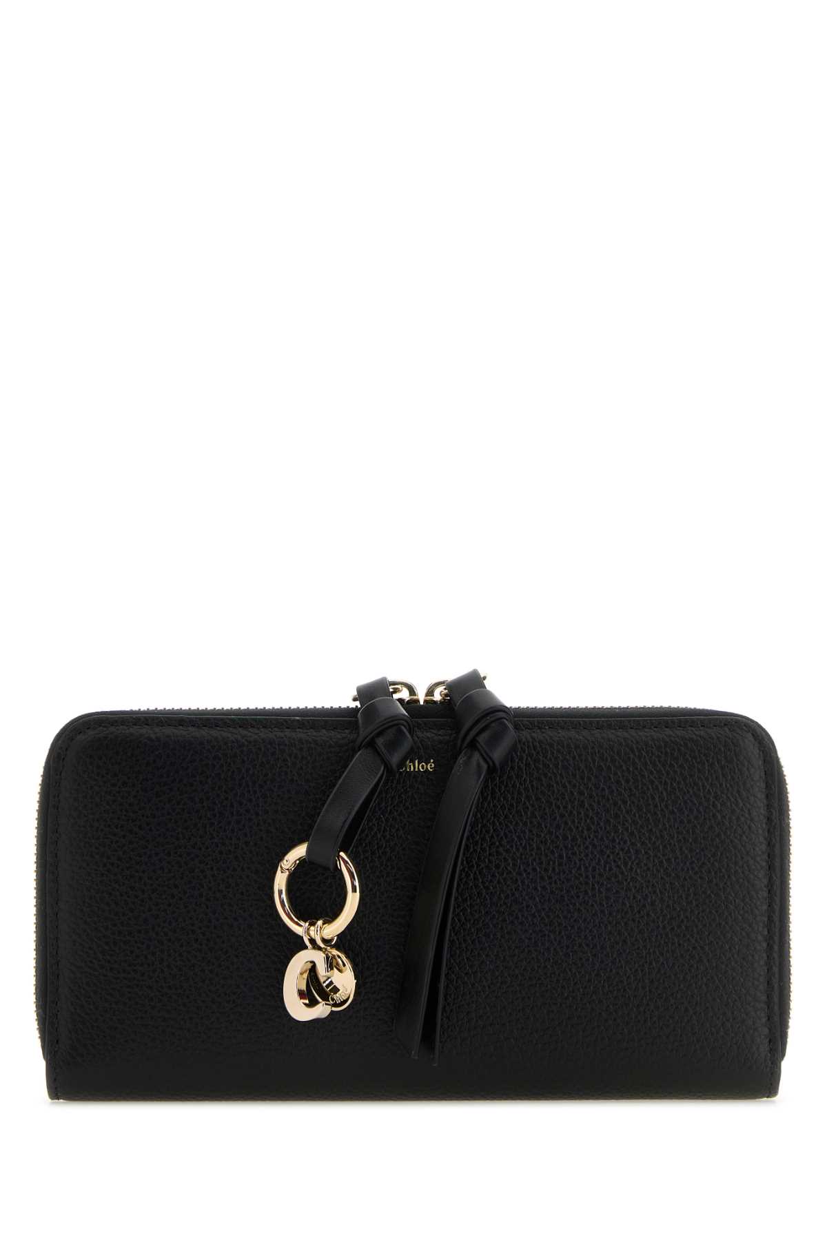 Chloé Black Leather Wallet In 001