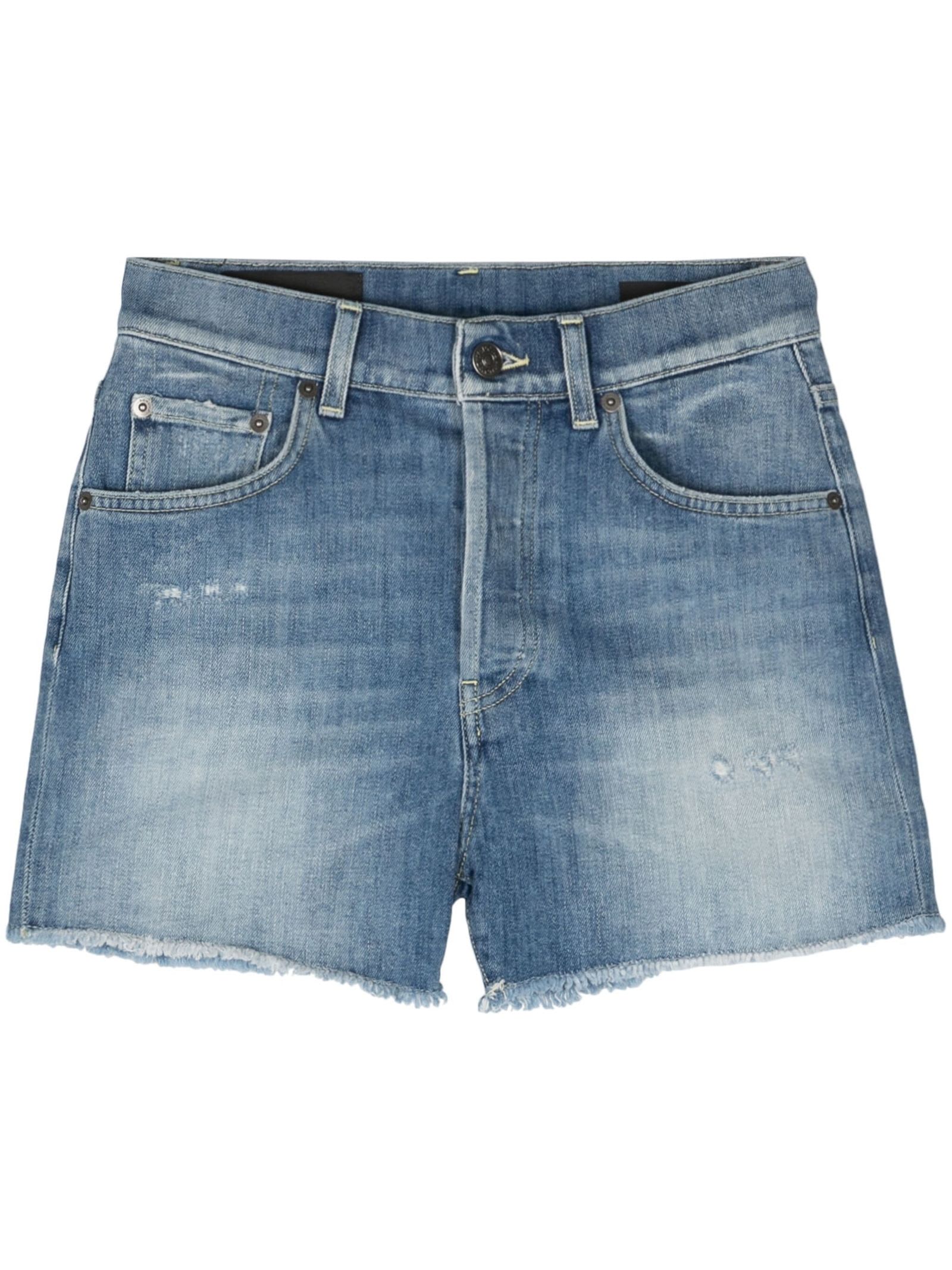 Shop Dondup Blue Stretch-cotton Shorts