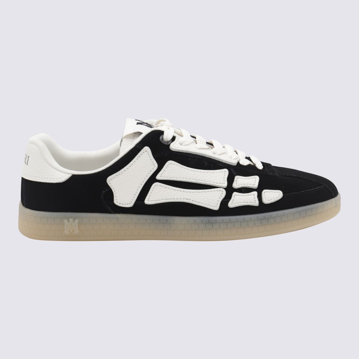 Black Suede And White Leather Pacifi Bones Sneakers