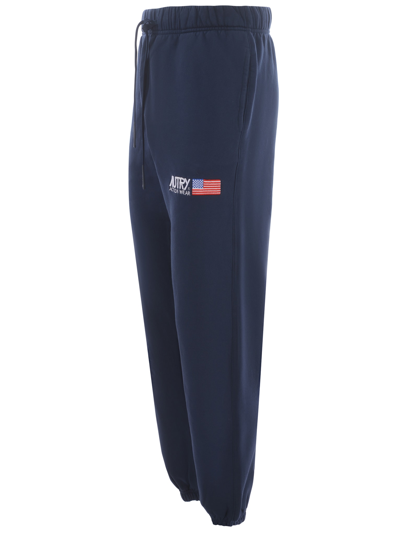 Shop Autry Trousers  In Cotton In Blu