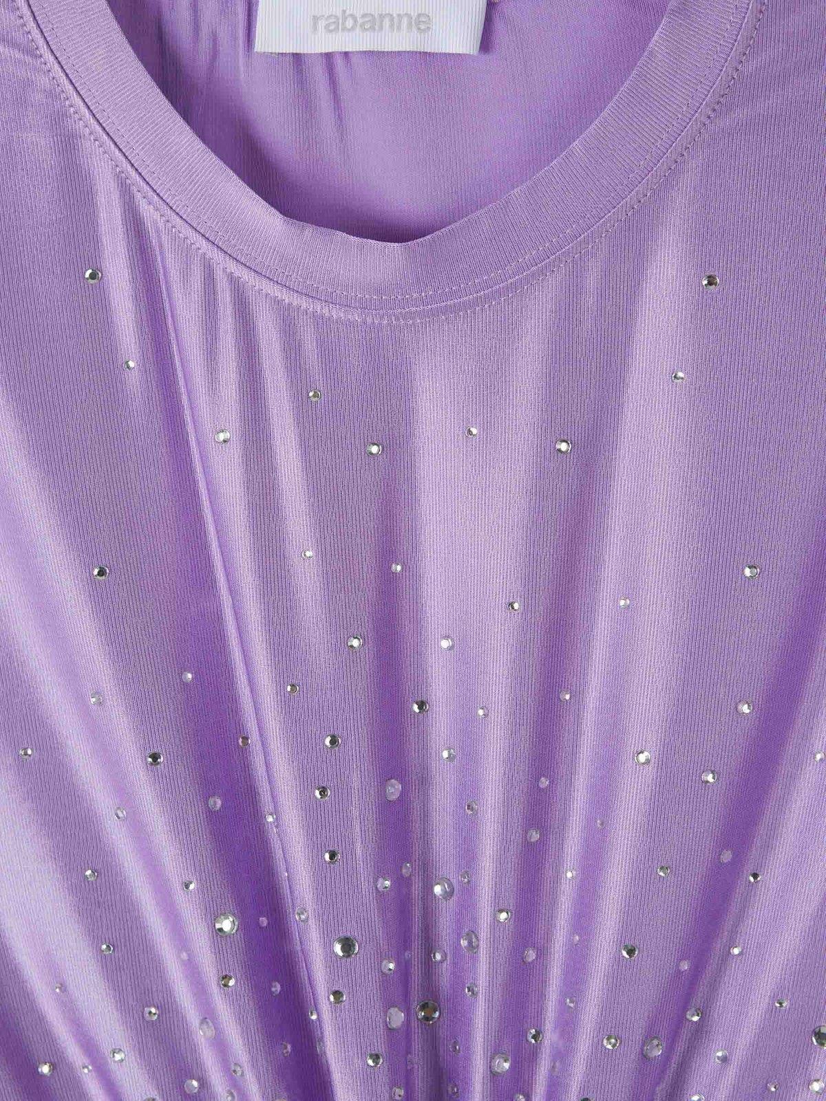 Rabanne Cropped T-shirt With Piercing Detail In Lilac