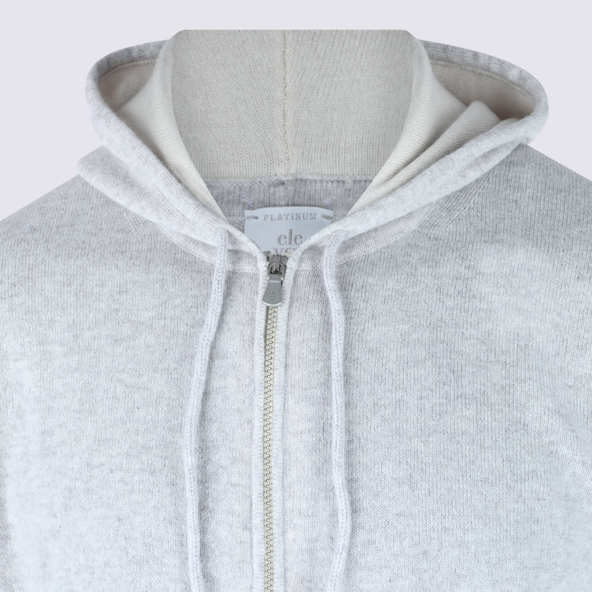 Eleventy White Cashmere Zipped Sweater In White