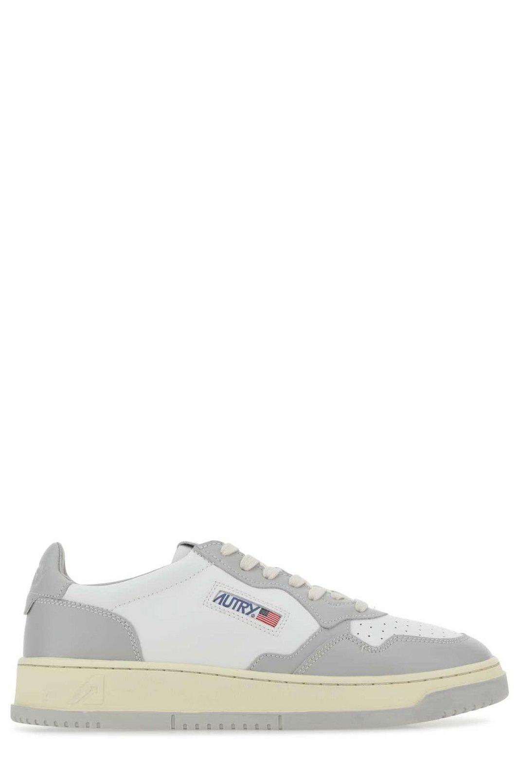 Shop Autry Logo Low Woman Sneakers In White/grey