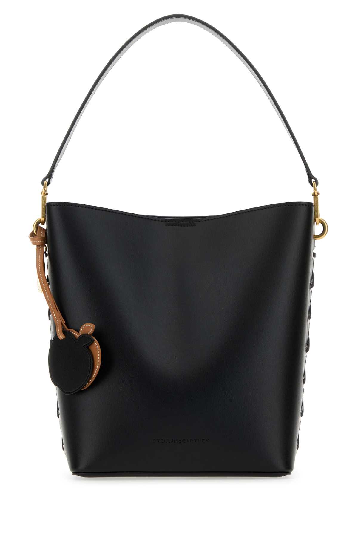 Shop Stella Mccartney Black Alter Mat Frayme Bucket Bag