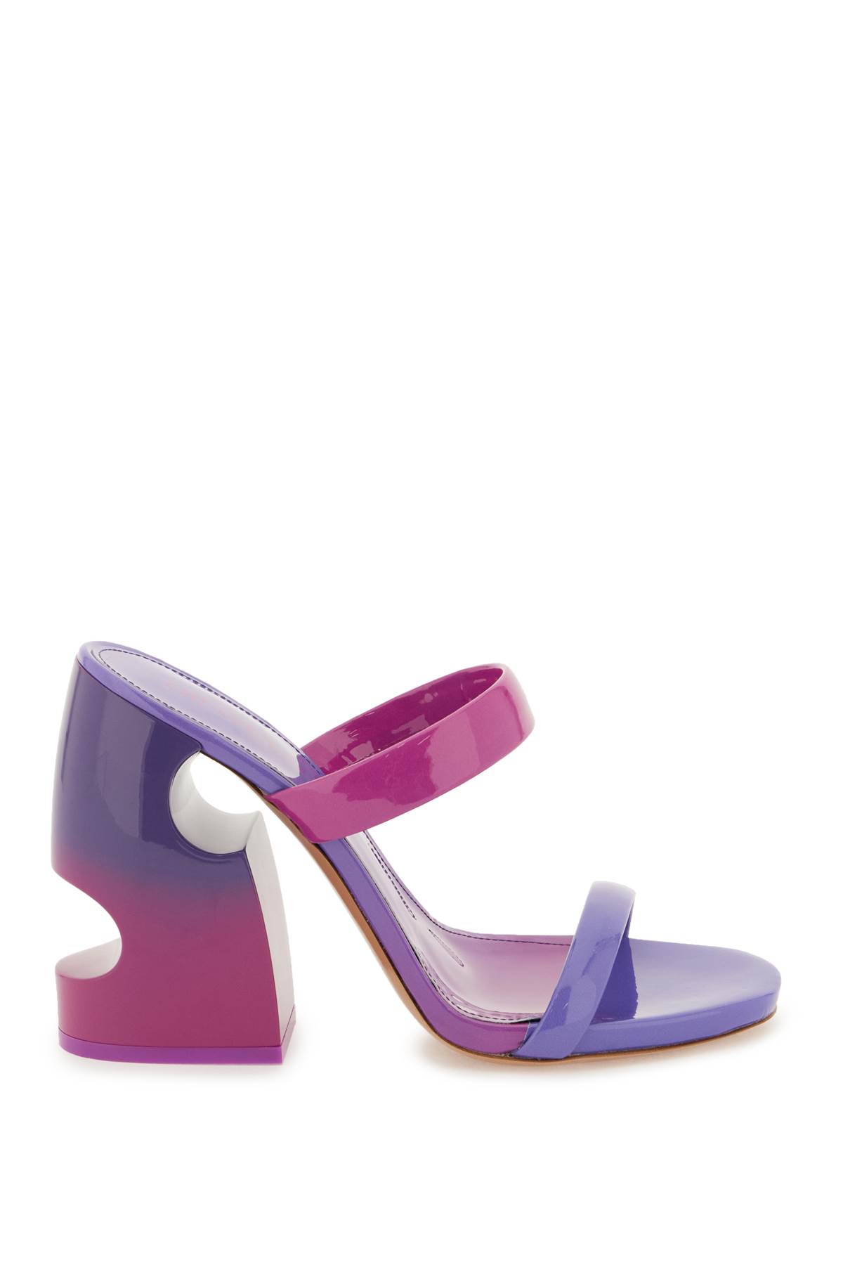 Shop Off-white Sandals With Dégradé Effect And Meteor Heel In Fuchsia