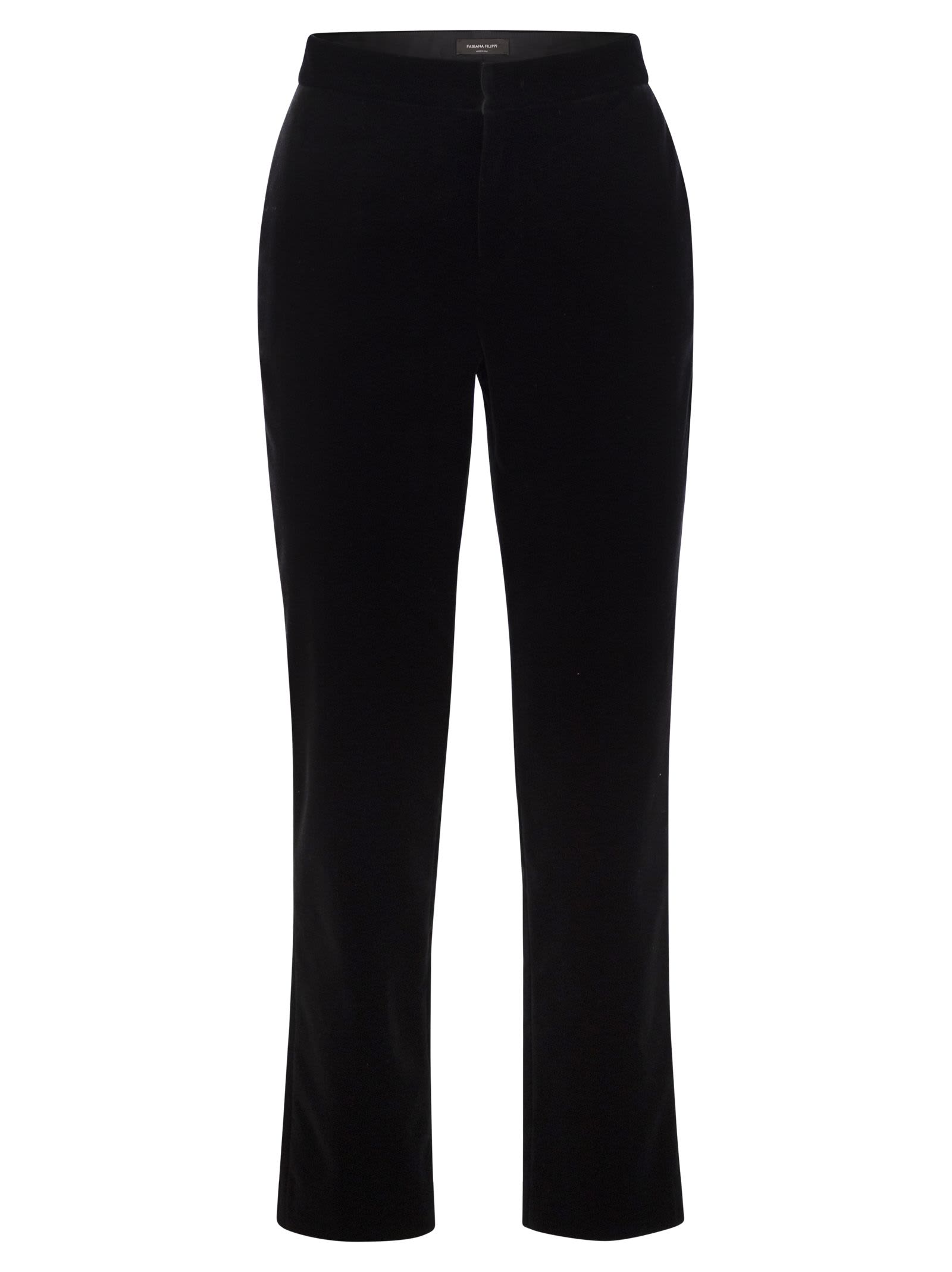 Shop Fabiana Filippi Velvet Trousers In Black