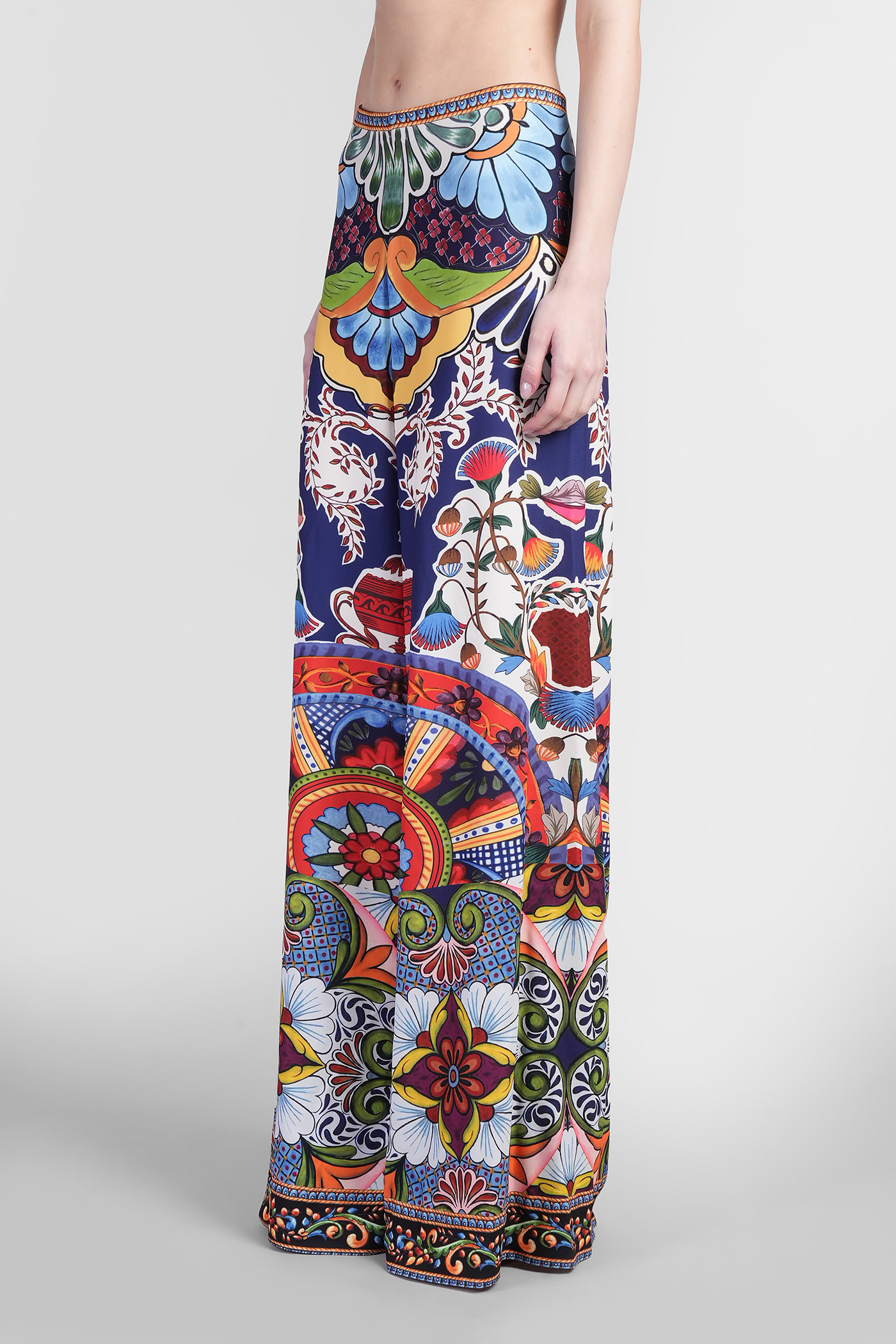 Alice And Olivia Athena Clean Wide Leg Pants On The Road In Multi