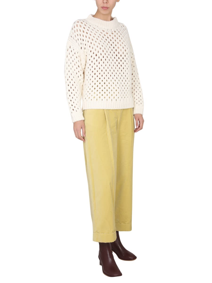 Shop Alysi Knitted Shirt In Beige