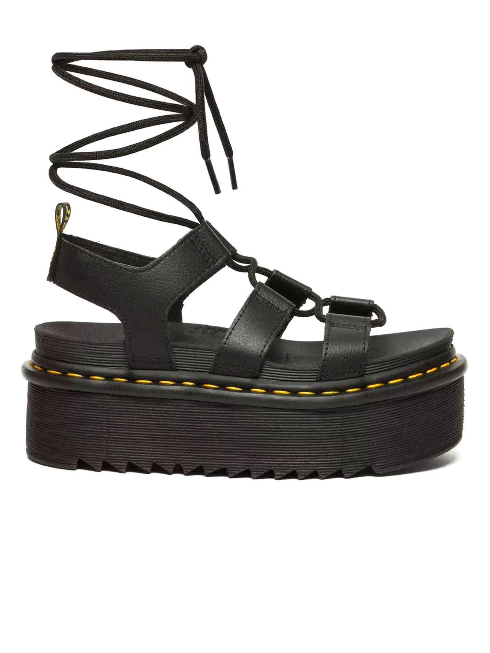 Shop Dr. Martens' Black Calf Leather Nartilla Sandals