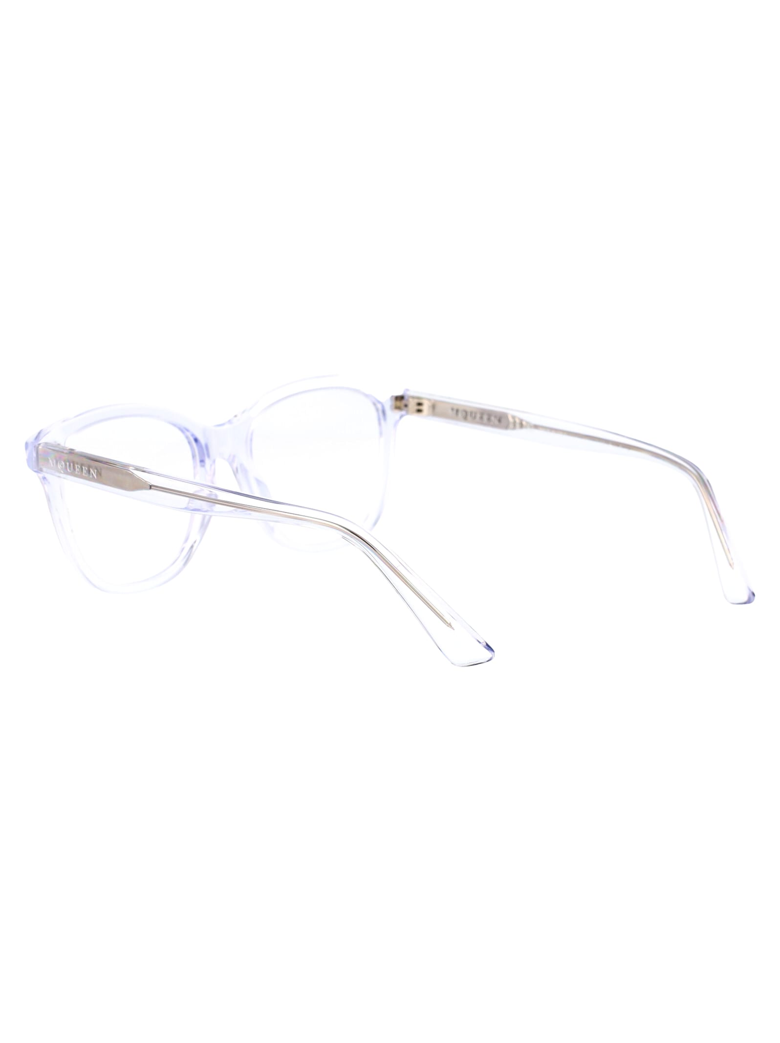 Alexander Mcqueen Wayfarer-frame Glasses In Crystal-crystal-transparent