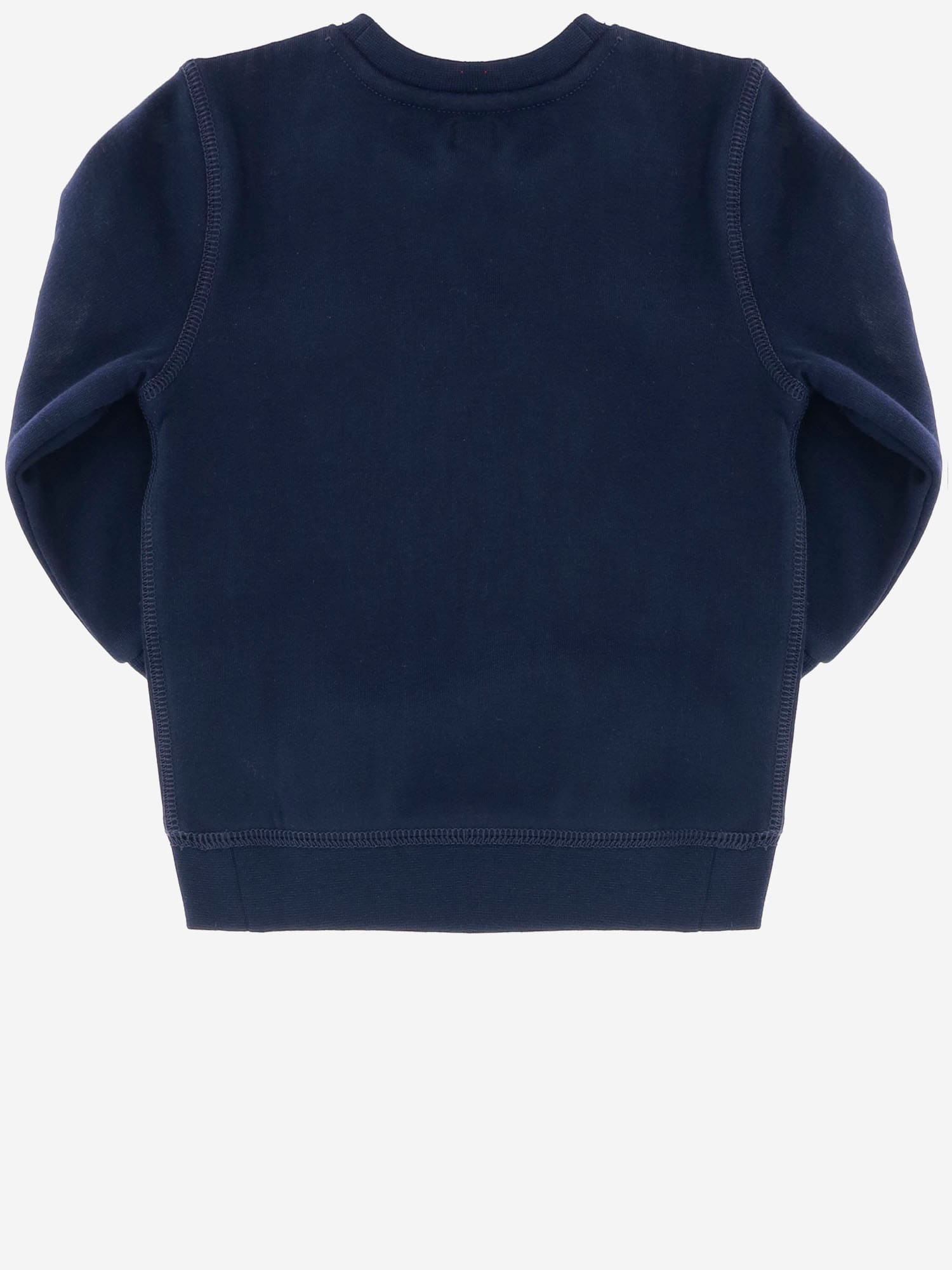 Polo Ralph Lauren Cotton Blend Sweatshirt With Polo Bear Pattern In Blu Scuro