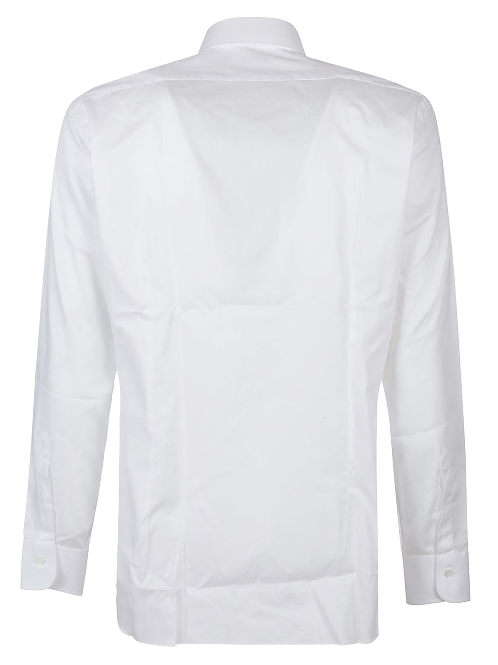 Barba Napoli Long Sleeve Neck Shirt In White