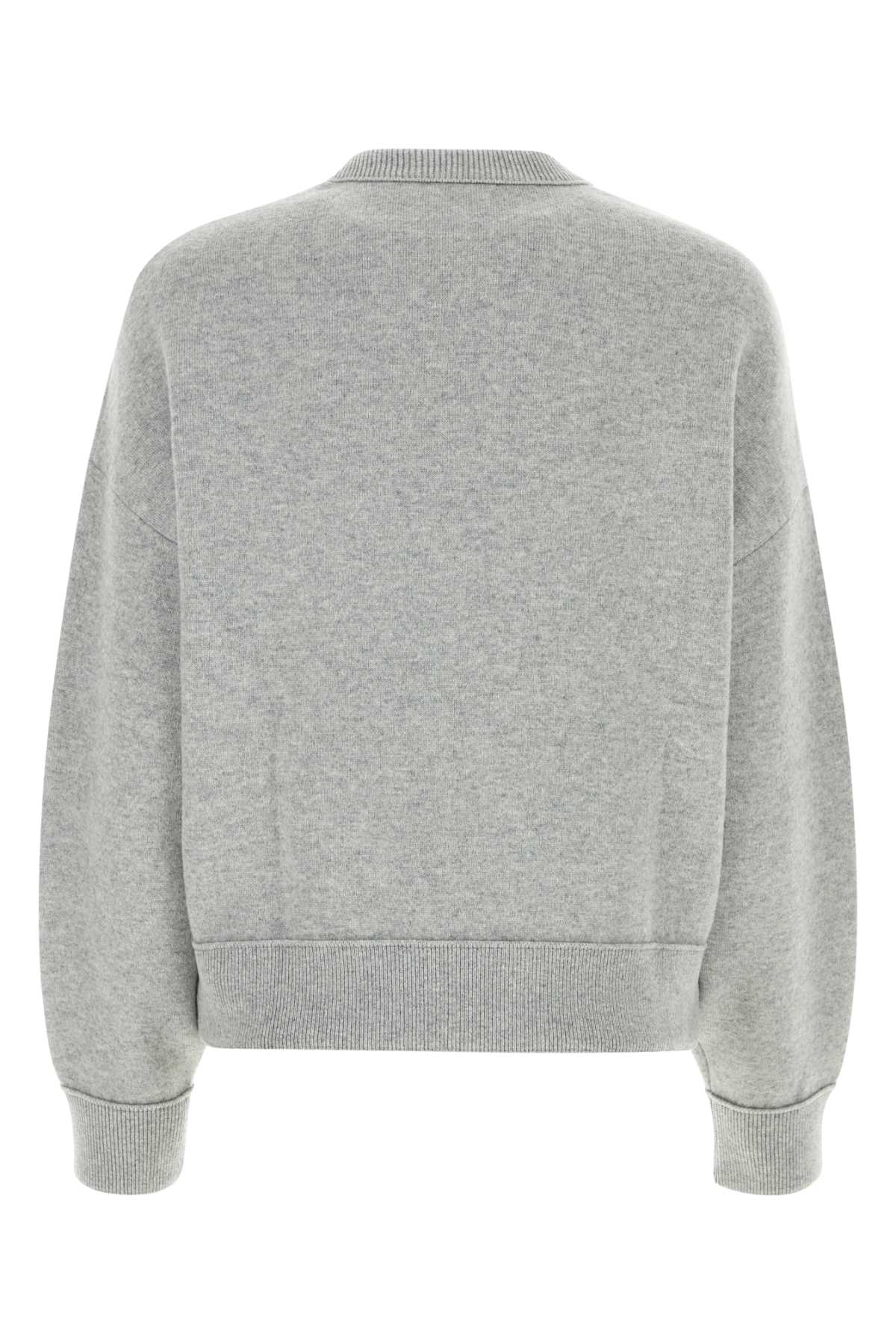 Bottega Veneta Melange Grey Cashmere Blend Sweater In Greymelange