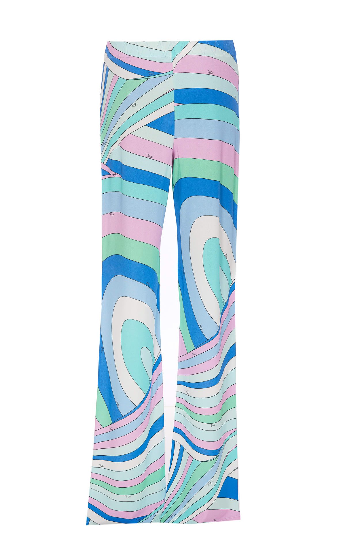 Shop Pucci Marmo Print Pants In Clear Blue