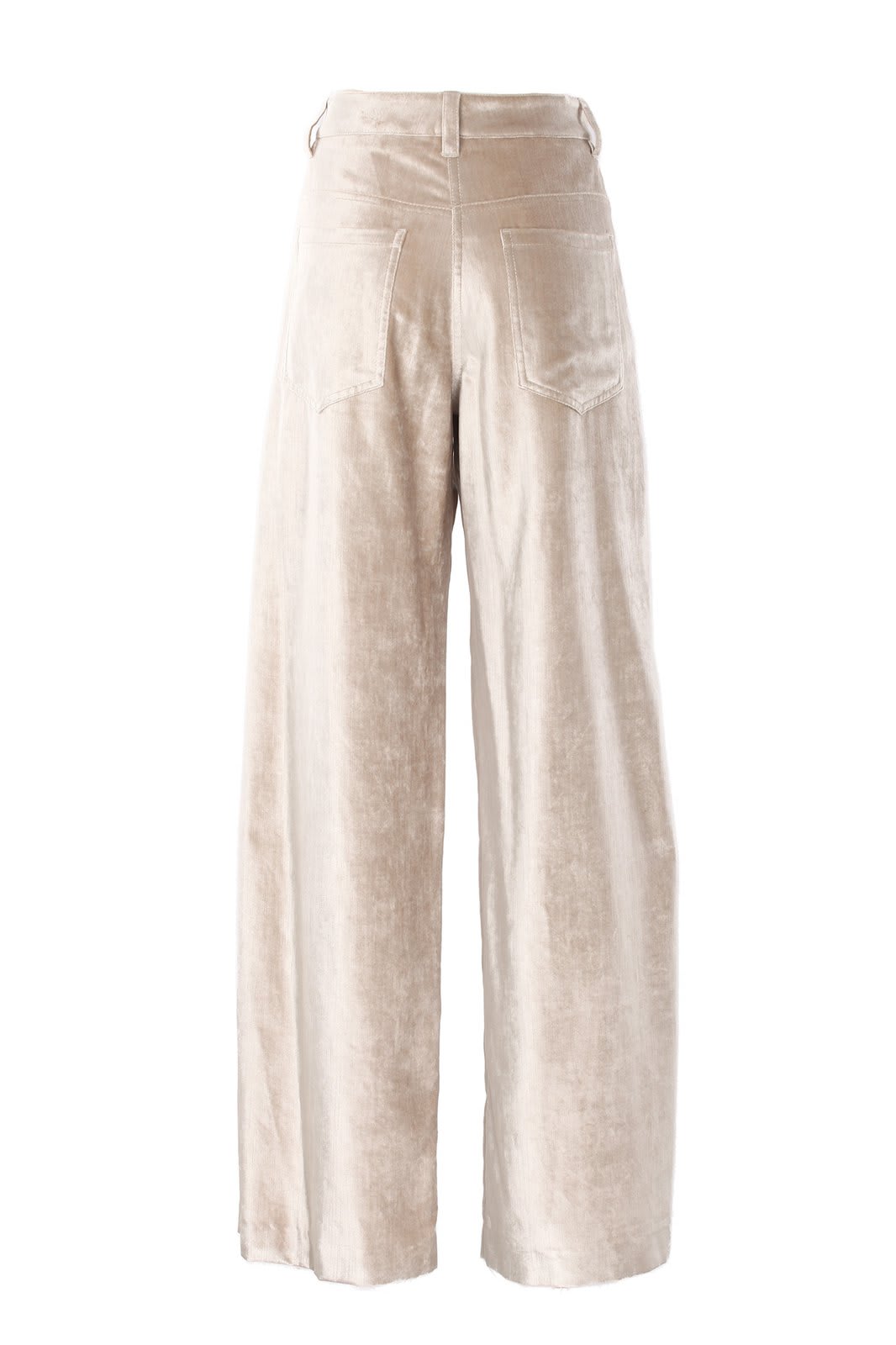 Shop Brunello Cucinelli Shimmer-finish Straight Leg Trousers In Beige