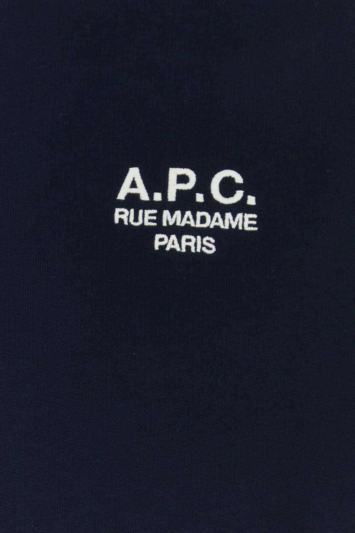 Shop Apc Midnight Blue Cotton Sweatshirt