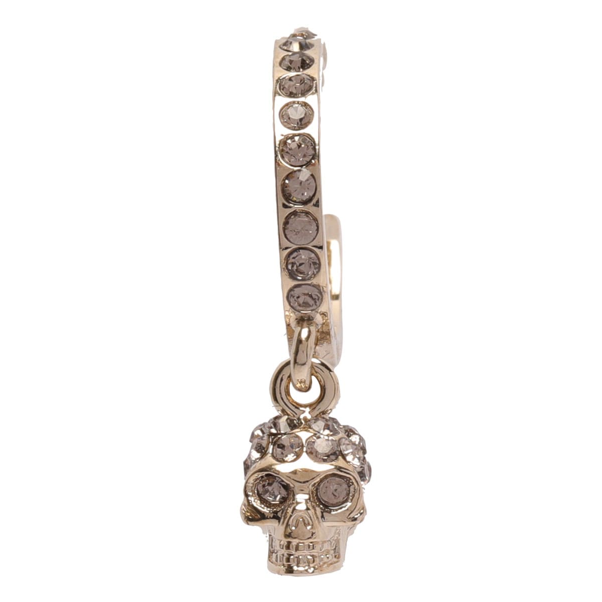 Shop Alexander Mcqueen Skull Mini Earrings In Greige