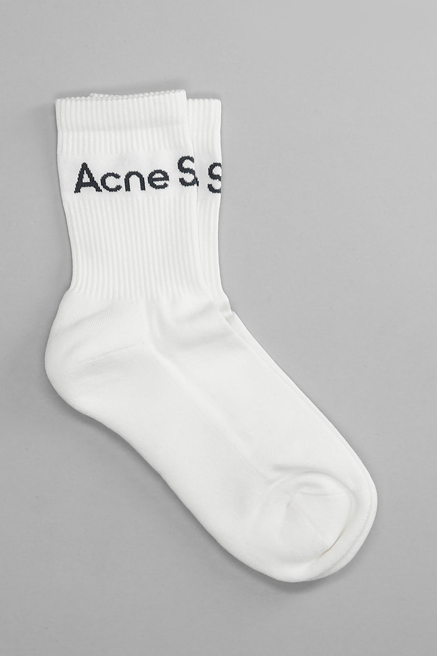 Acne Studios Socks In White Cotton