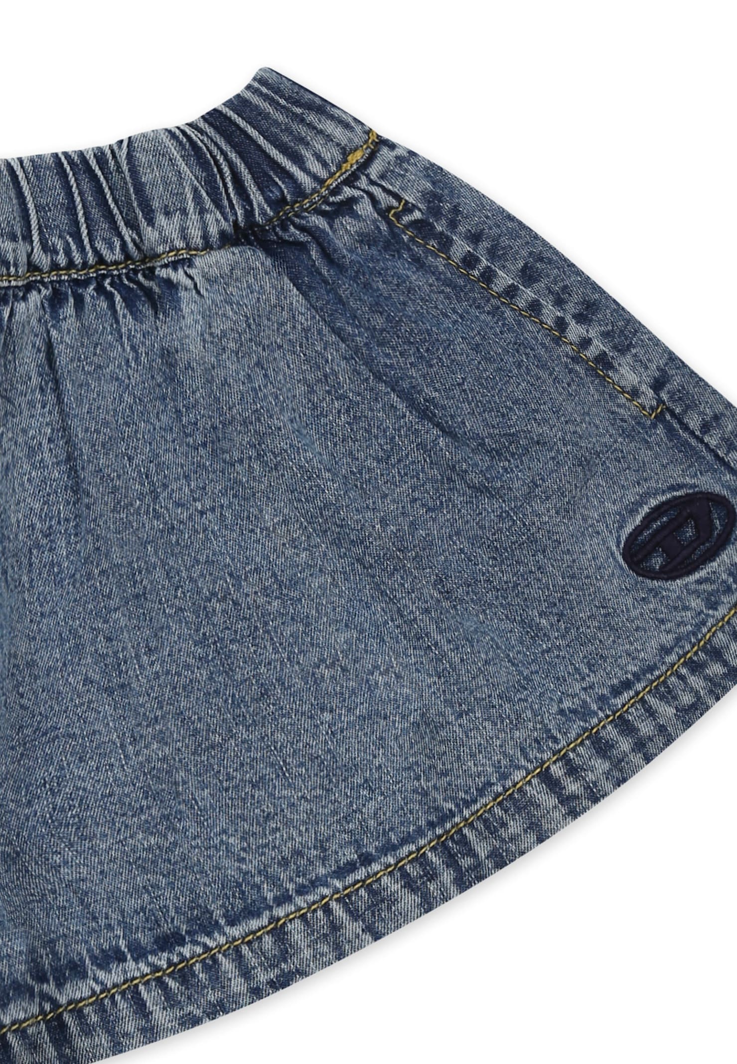 Diesel Denim Shorts For Baby Girl With Logo In Denim