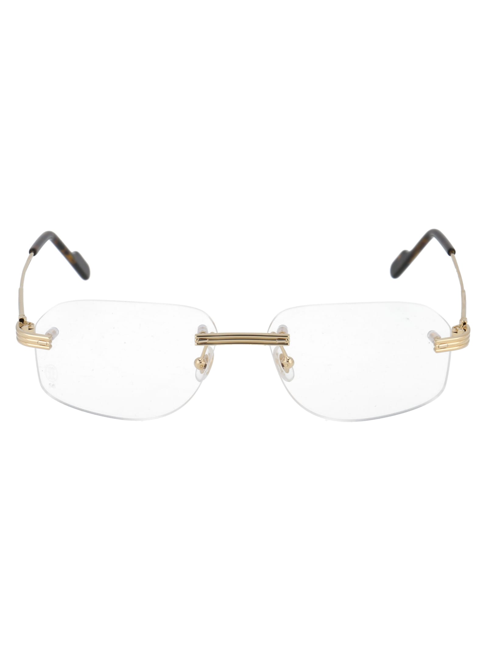 Shop Cartier Ct0284o Glasses In 002 Gold Gold Transparent