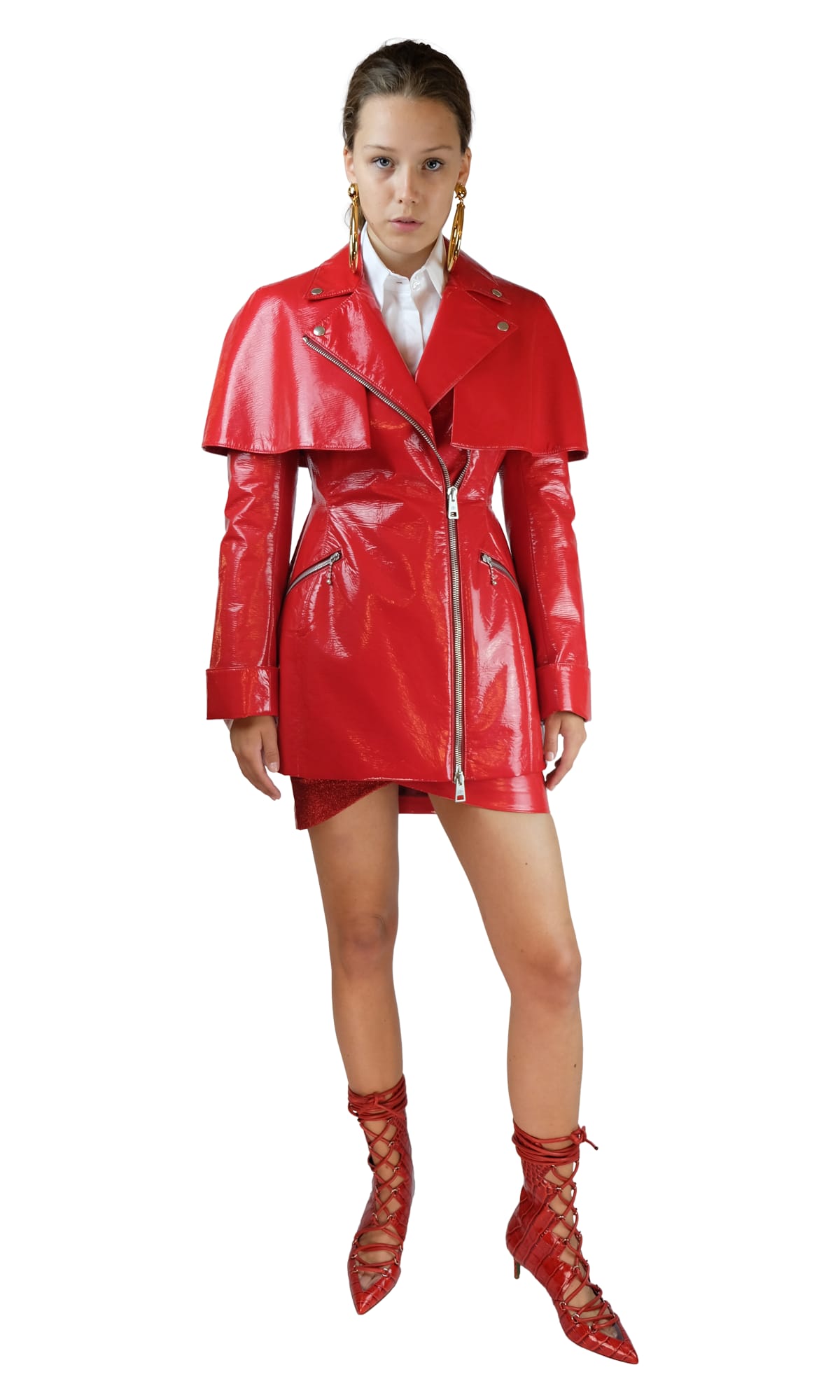 red patent jacket