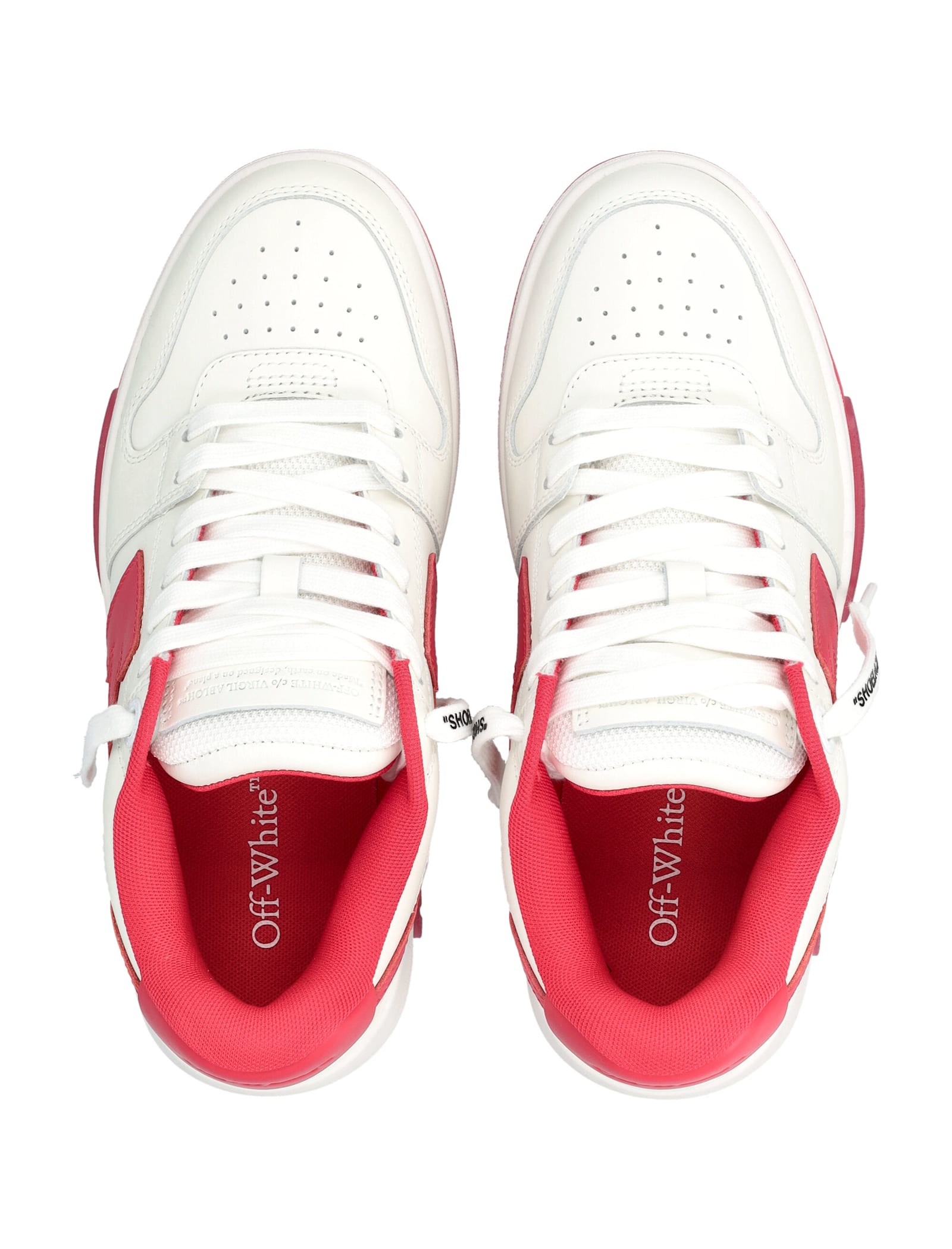 Off-white Out Of Office Women S Calf Leather Sneakers In Pink