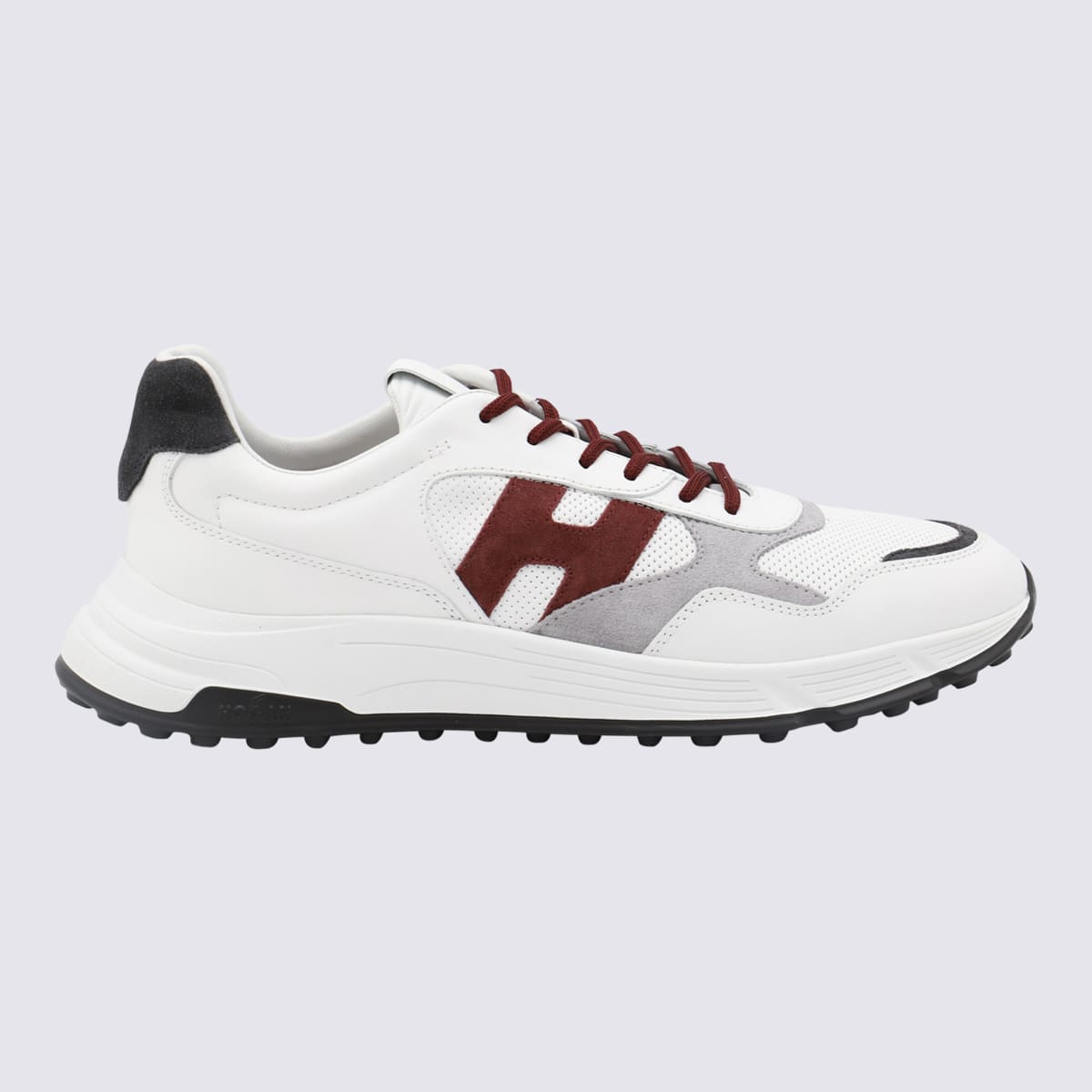 Shop Hogan White Sneakers In White/barolo