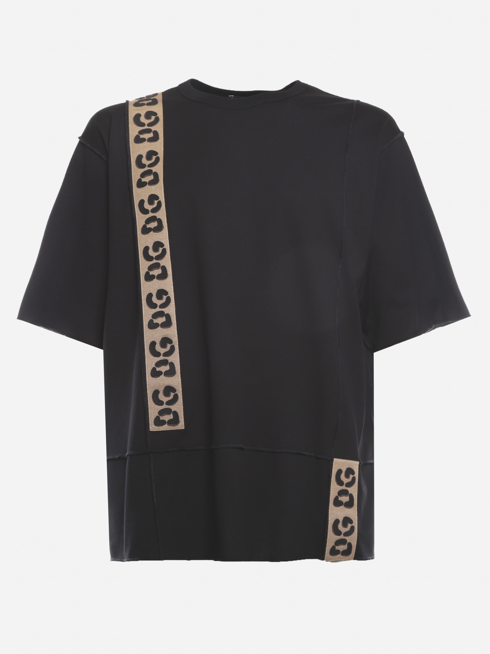 Dolce & Gabbana Cotton T-shirt With Contrasting Logo Bands